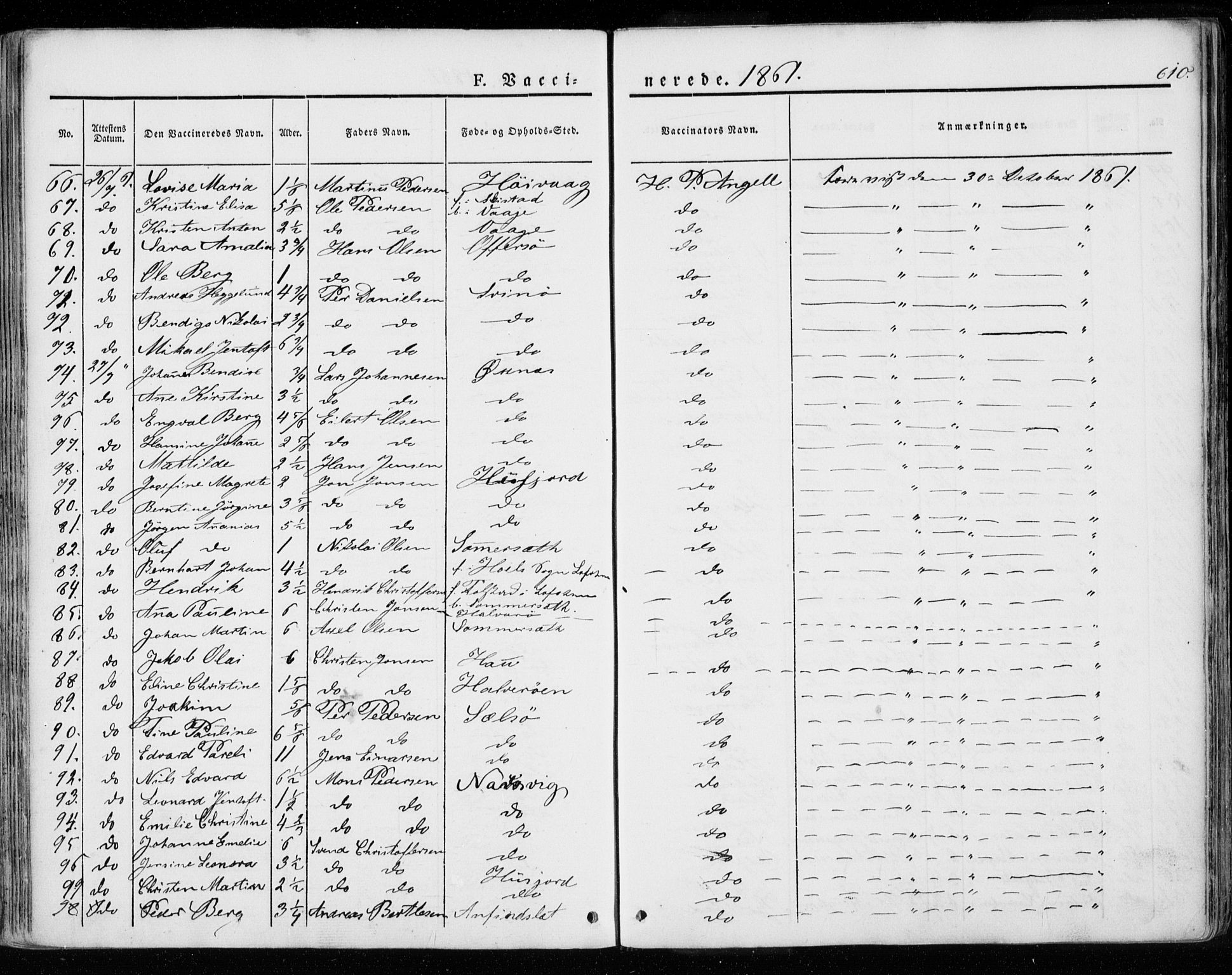 Ministerialprotokoller, klokkerbøker og fødselsregistre - Nordland, AV/SAT-A-1459/872/L1033: Parish register (official) no. 872A08, 1840-1863, p. 610