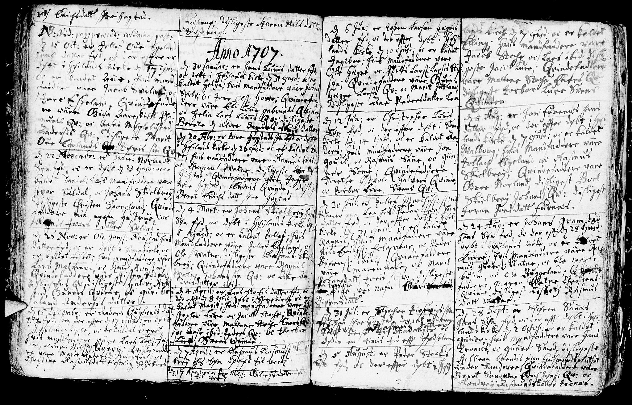 Høyland sokneprestkontor, AV/SAST-A-101799/001/30BA/L0001: Parish register (official) no. A 1, 1691-1732