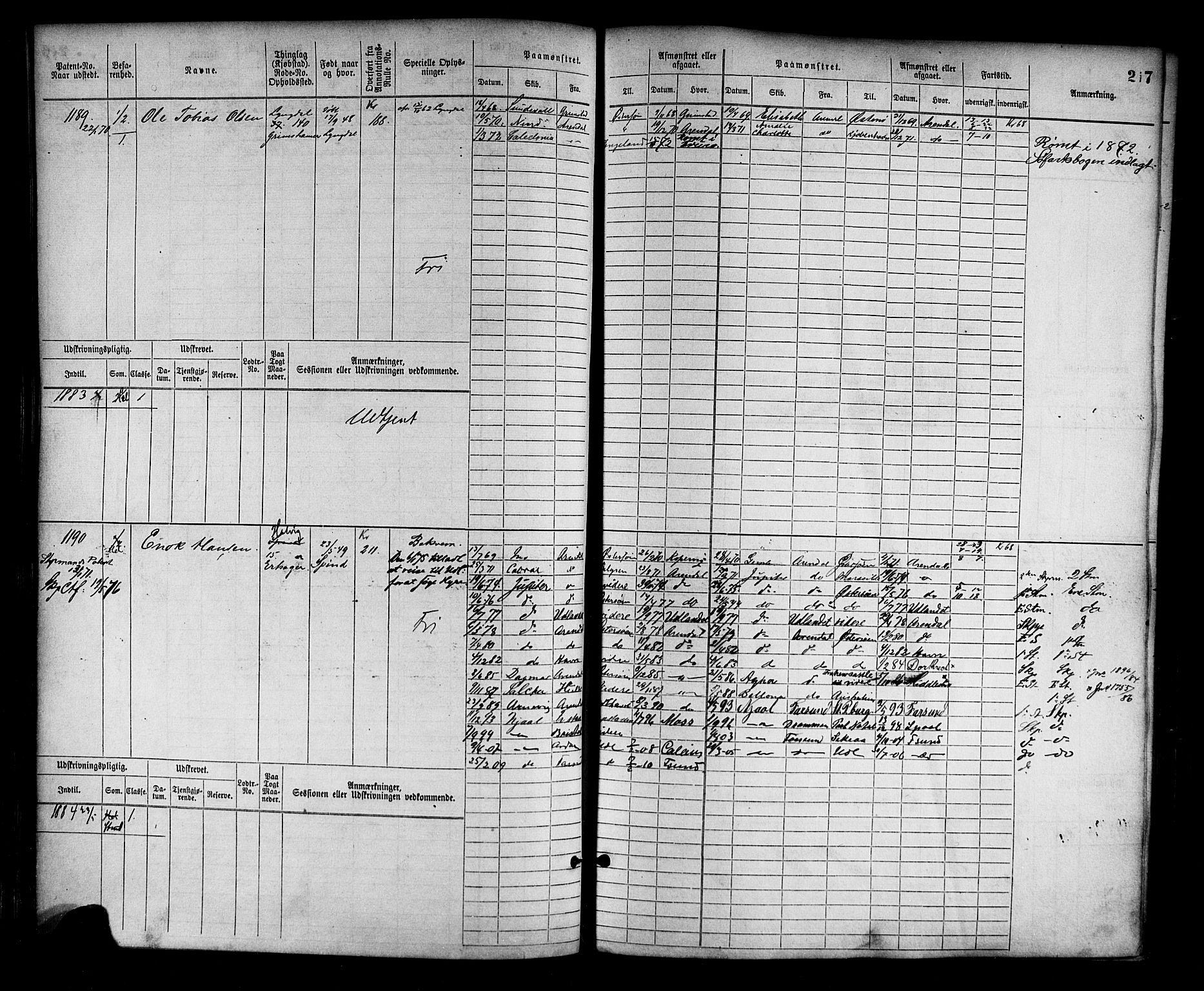 Farsund mønstringskrets, AV/SAK-2031-0017/F/Fb/L0002: Hovedrulle nr 759-1508, M-5, 1868-1900, p. 219