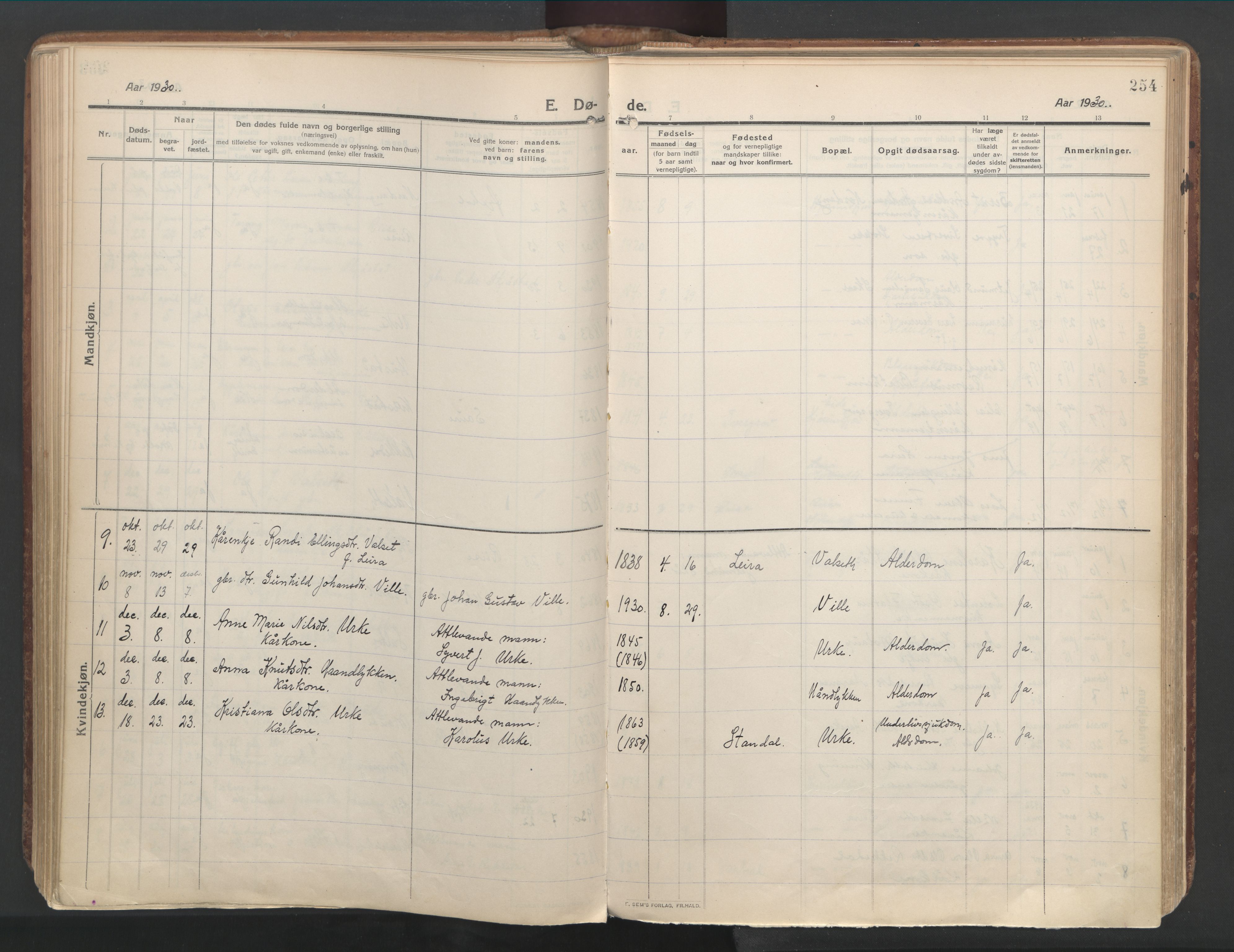 Ministerialprotokoller, klokkerbøker og fødselsregistre - Møre og Romsdal, AV/SAT-A-1454/515/L0212: Parish register (official) no. 515A08, 1911-1935, p. 254