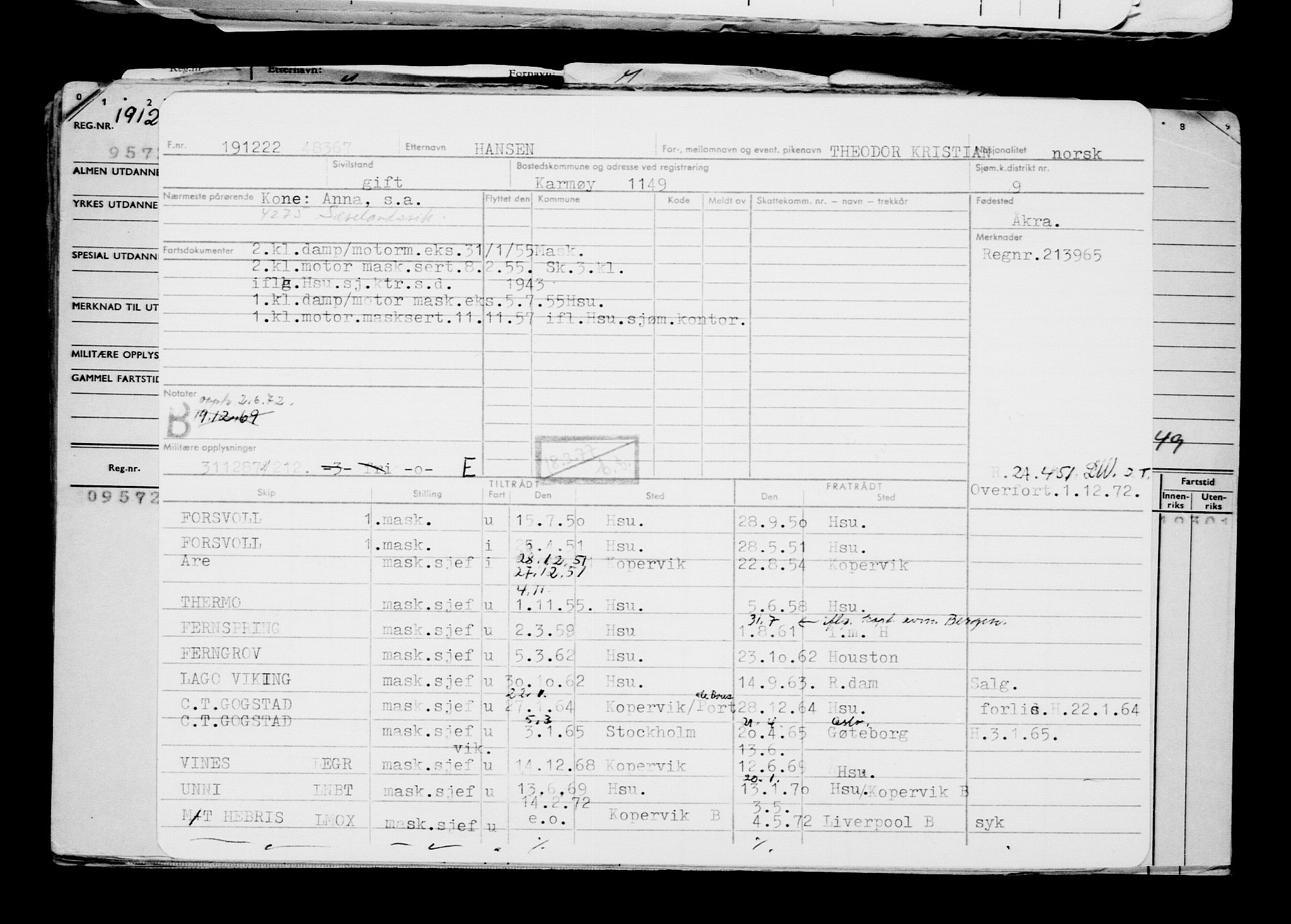 Direktoratet for sjømenn, RA/S-3545/G/Gb/L0213: Hovedkort, 1922, p. 432