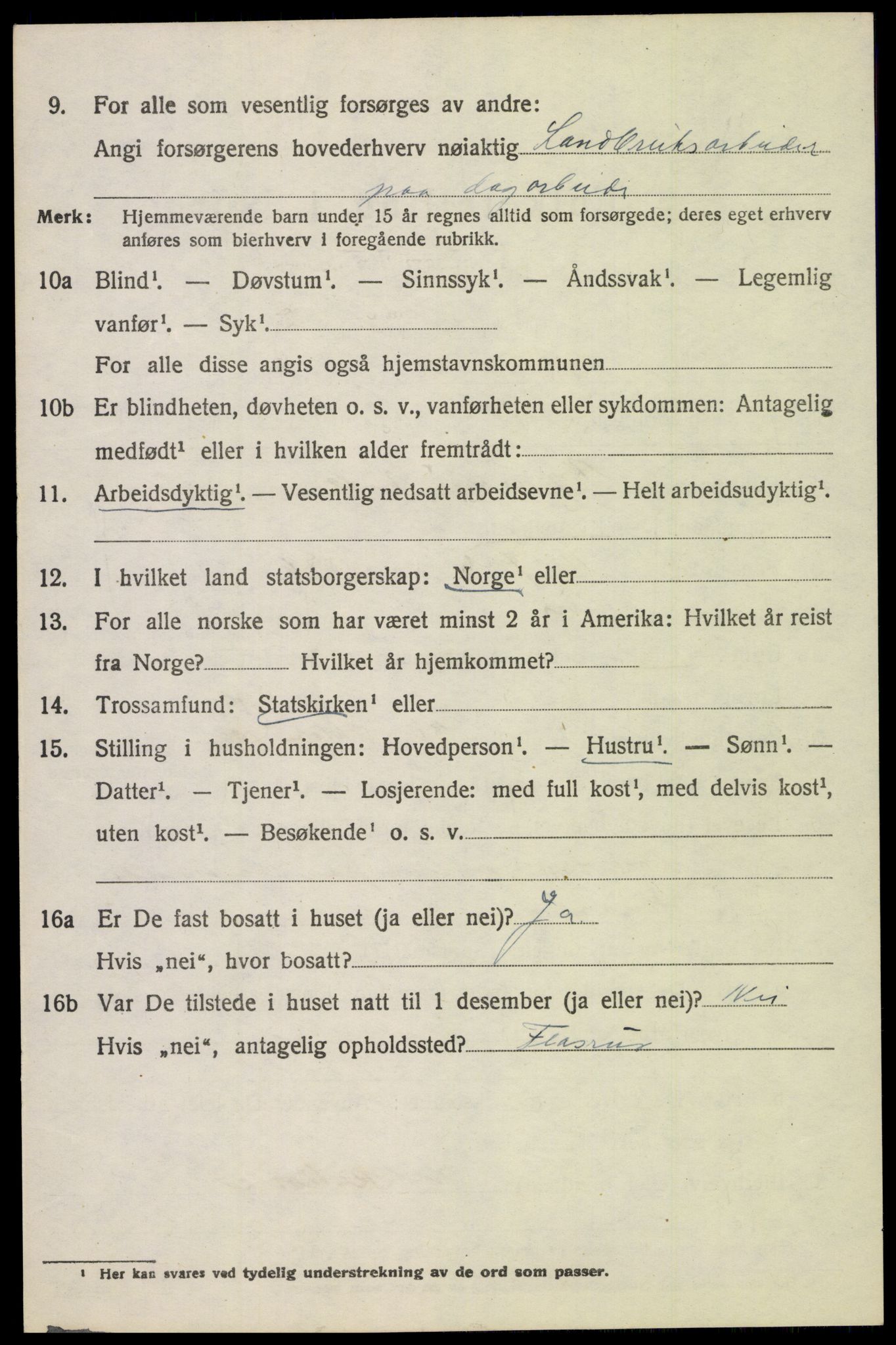 SAH, 1920 census for Biri, 1920, p. 4200