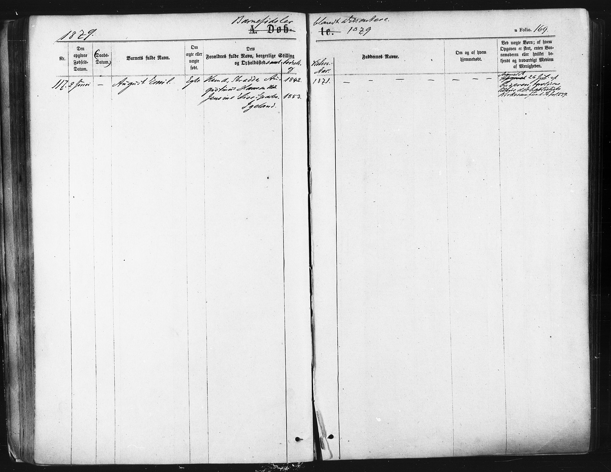 Ibestad sokneprestembete, SATØ/S-0077/H/Ha/Haa/L0010kirke: Parish register (official) no. 10, 1869-1879, p. 169