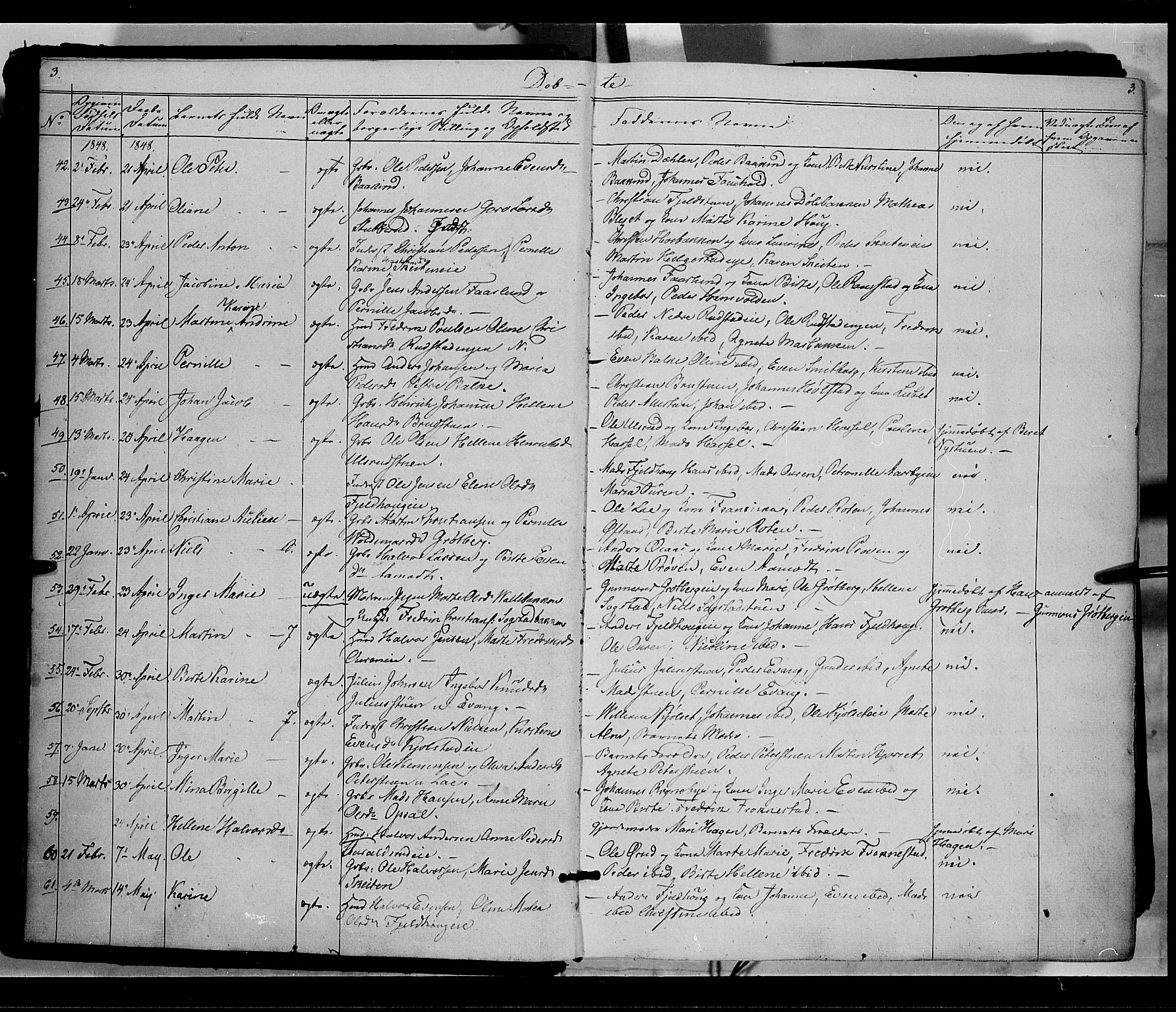 Østre Toten prestekontor, AV/SAH-PREST-104/H/Ha/Haa/L0003: Parish register (official) no. 3, 1848-1856, p. 3