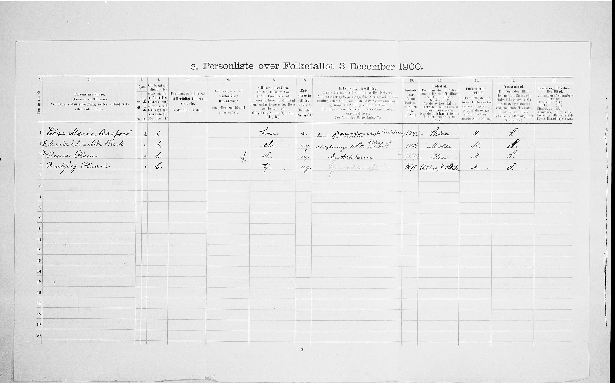 SAO, 1900 census for Kristiania, 1900, p. 97206