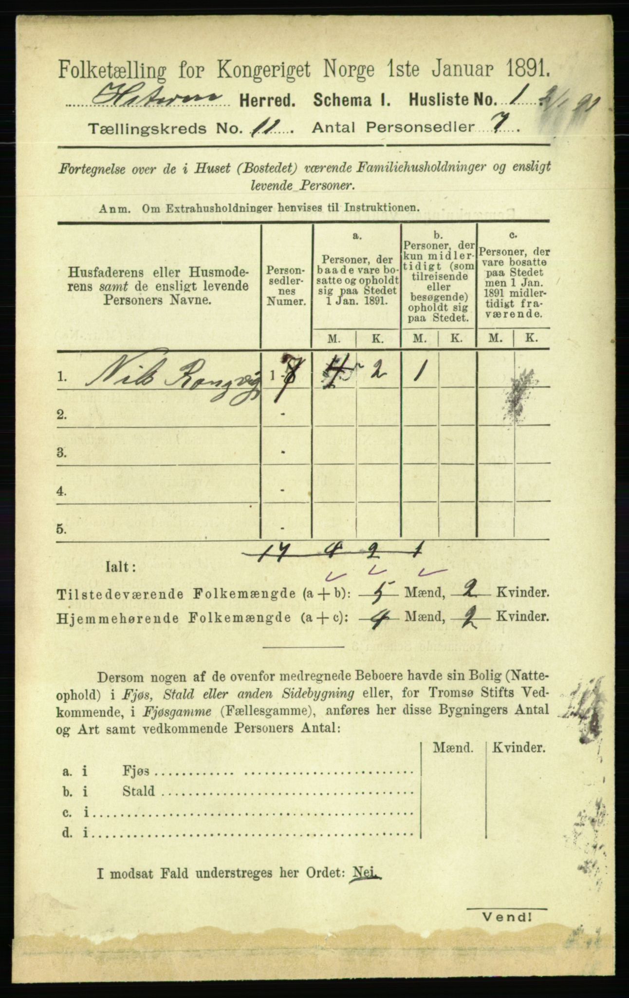 RA, 1891 census for 1617 Hitra, 1891, p. 2422