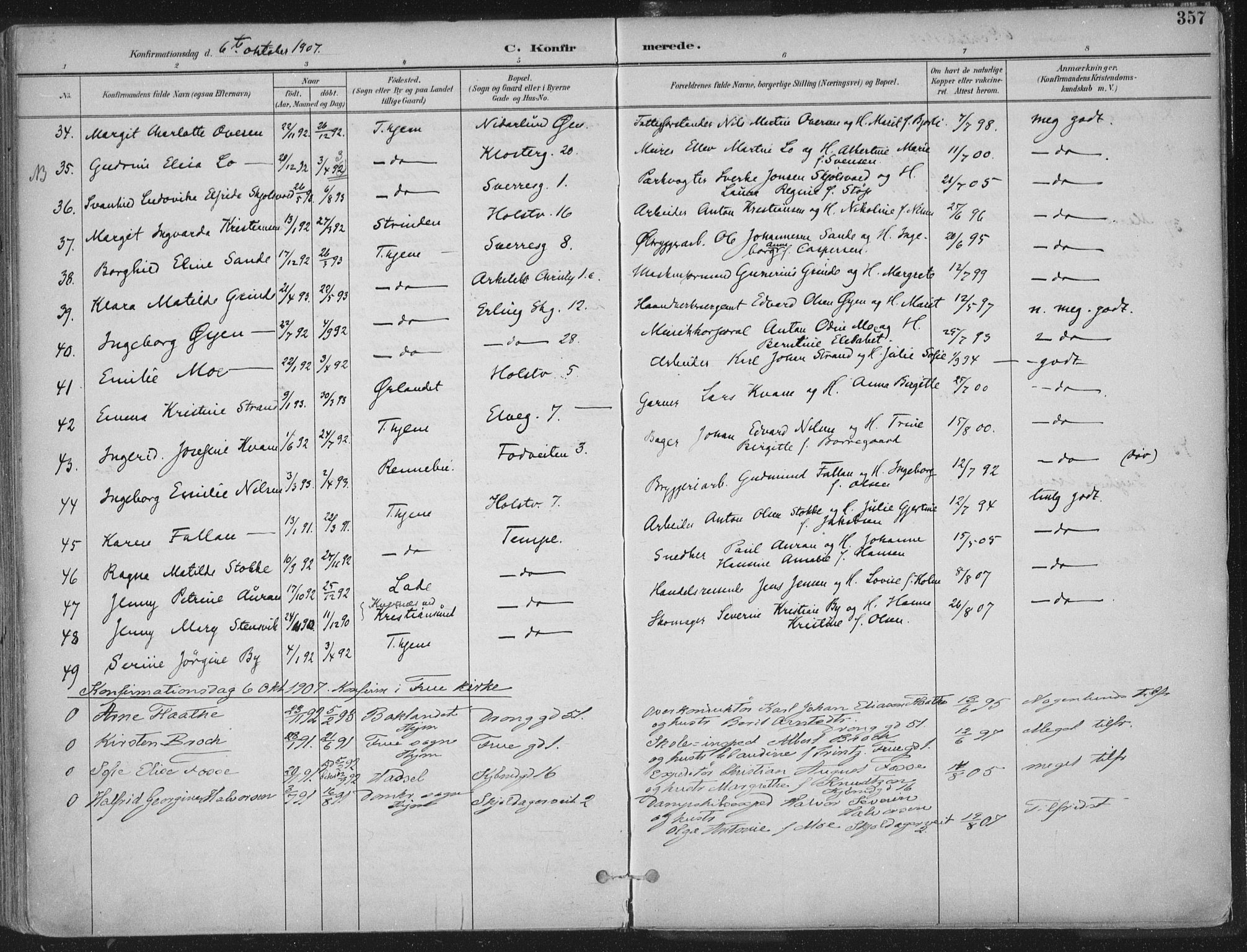 Ministerialprotokoller, klokkerbøker og fødselsregistre - Sør-Trøndelag, SAT/A-1456/601/L0062: Parish register (official) no. 601A30, 1891-1911, p. 357
