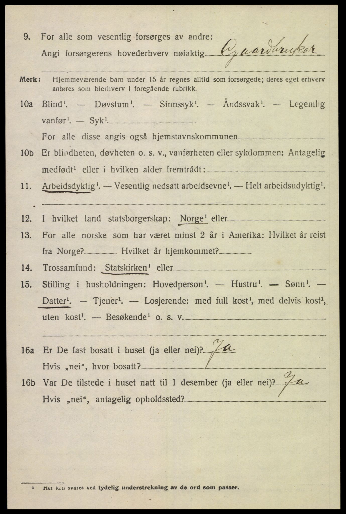 SAK, 1920 census for Kvås, 1920, p. 1739