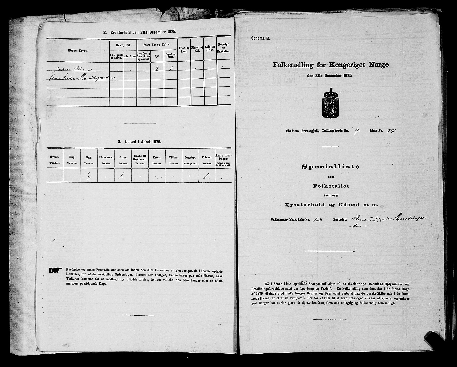 RA, 1875 census for 0231P Skedsmo, 1875, p. 1323