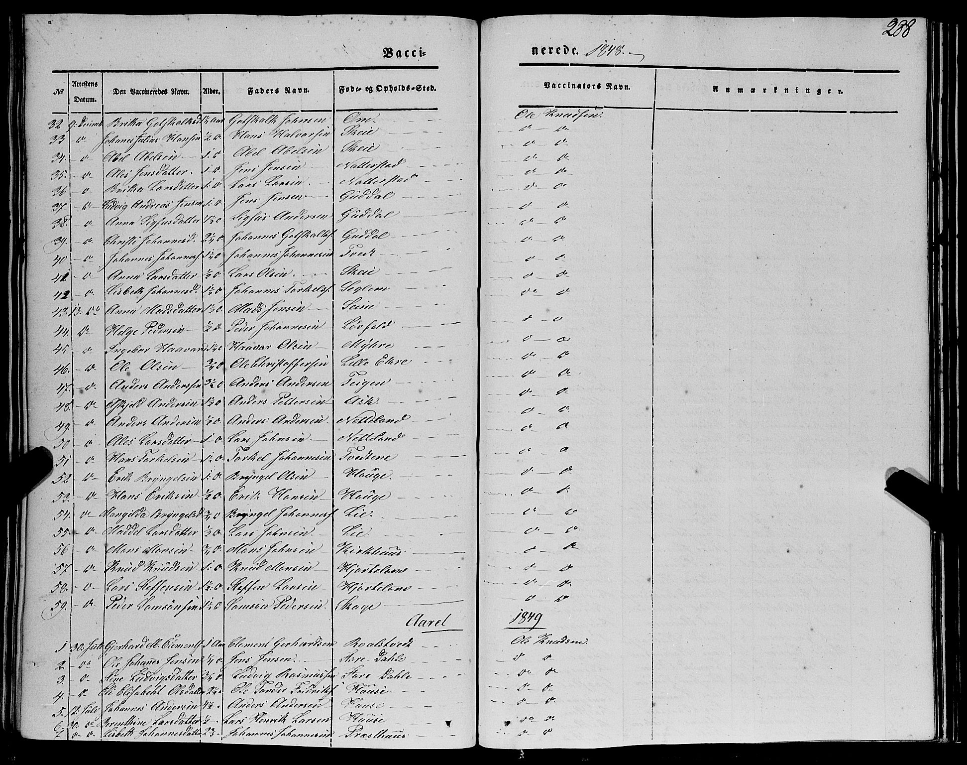 Kvinnherad sokneprestembete, SAB/A-76401/H/Haa: Parish register (official) no. A 7, 1843-1853, p. 288