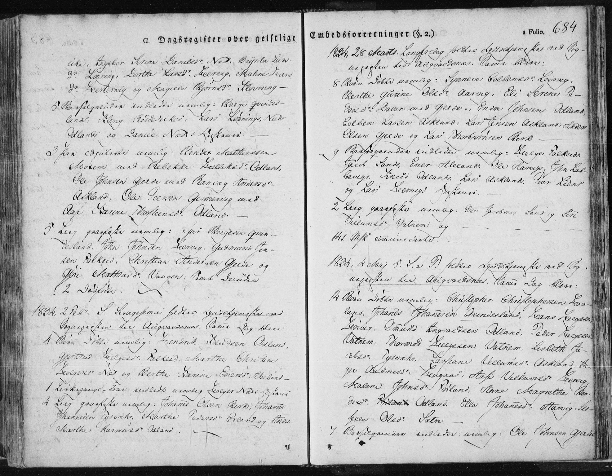 Tysvær sokneprestkontor, SAST/A -101864/H/Ha/Haa/L0001: Parish register (official) no. A 1.2, 1831-1856, p. 684