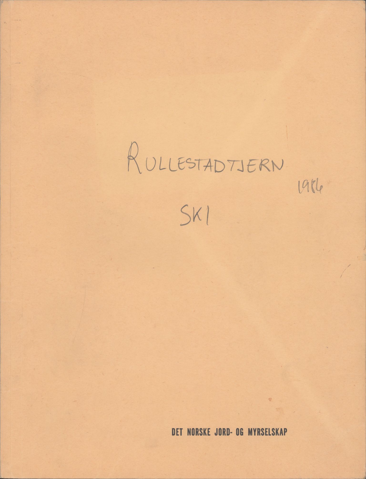 Det Norske Jord- og Myrselskap, RA/PA-0702/G/Gf/L0007/0001: Feltnotater og rapporter / Feltnotater m.m. Akershus., 1986-1988, p. 2