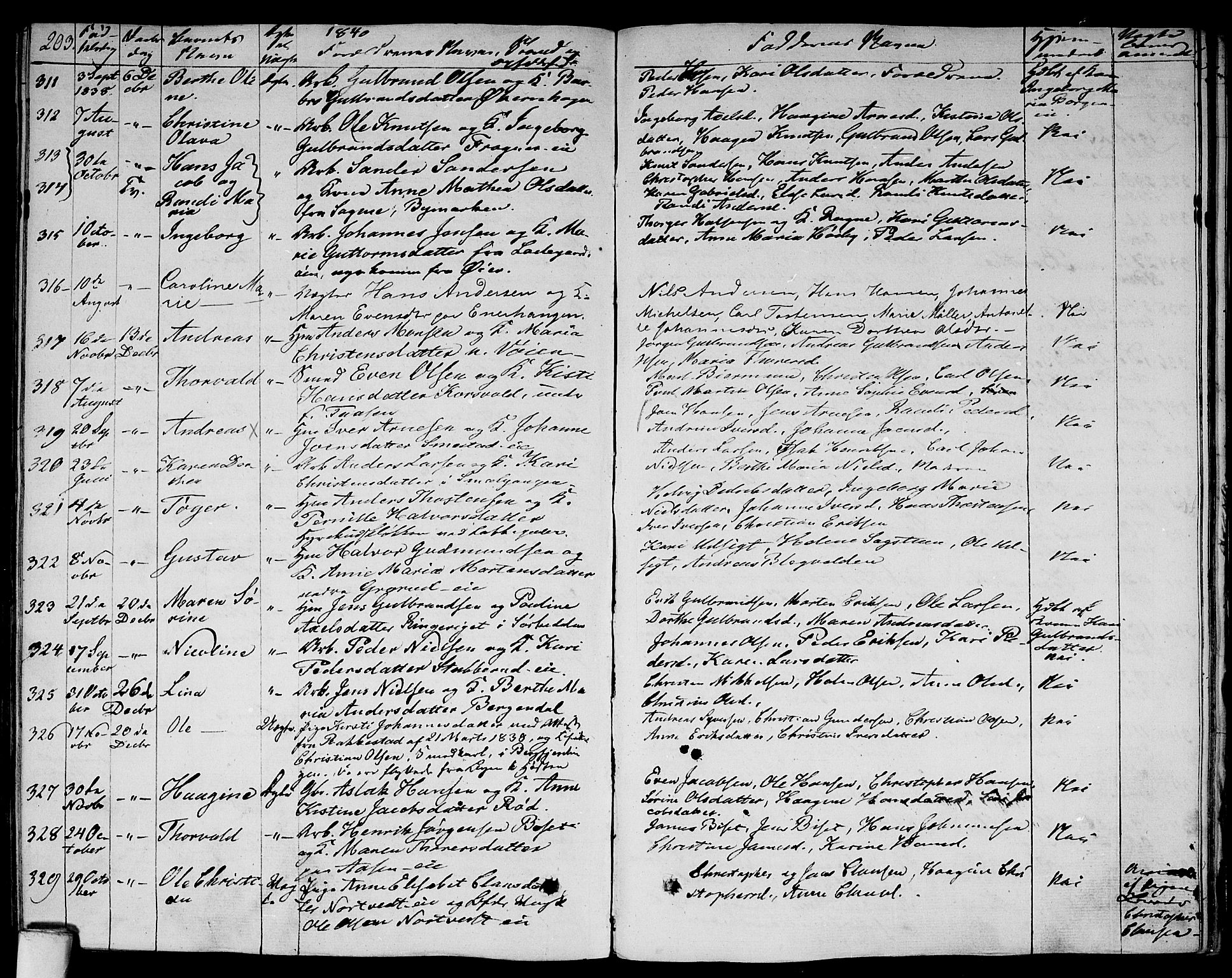 Aker prestekontor kirkebøker, AV/SAO-A-10861/F/L0016: Parish register (official) no. 16, 1827-1841, p. 203