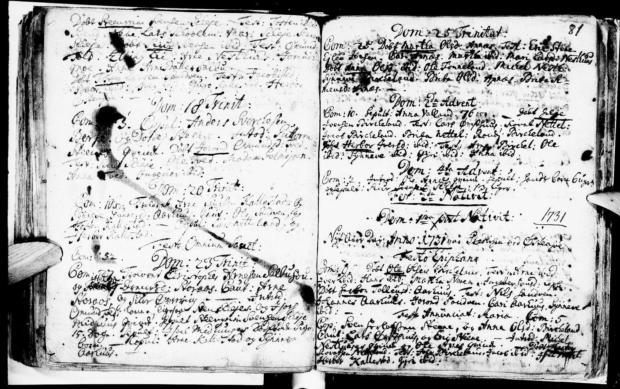 Kvam sokneprestembete, AV/SAB-A-76201/H/Haa: Parish register (official) no. A 2, 1696-1741, p. 81