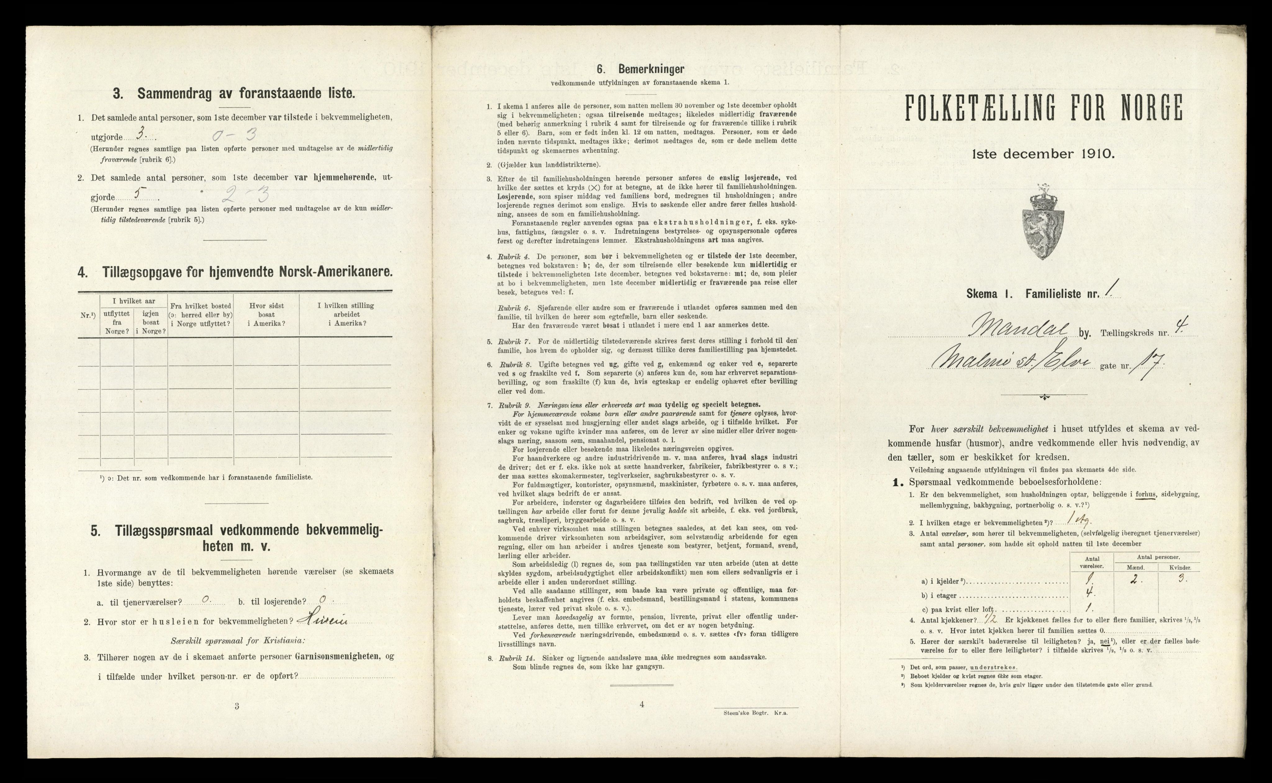 RA, 1910 census for Mandal, 1910, p. 2998