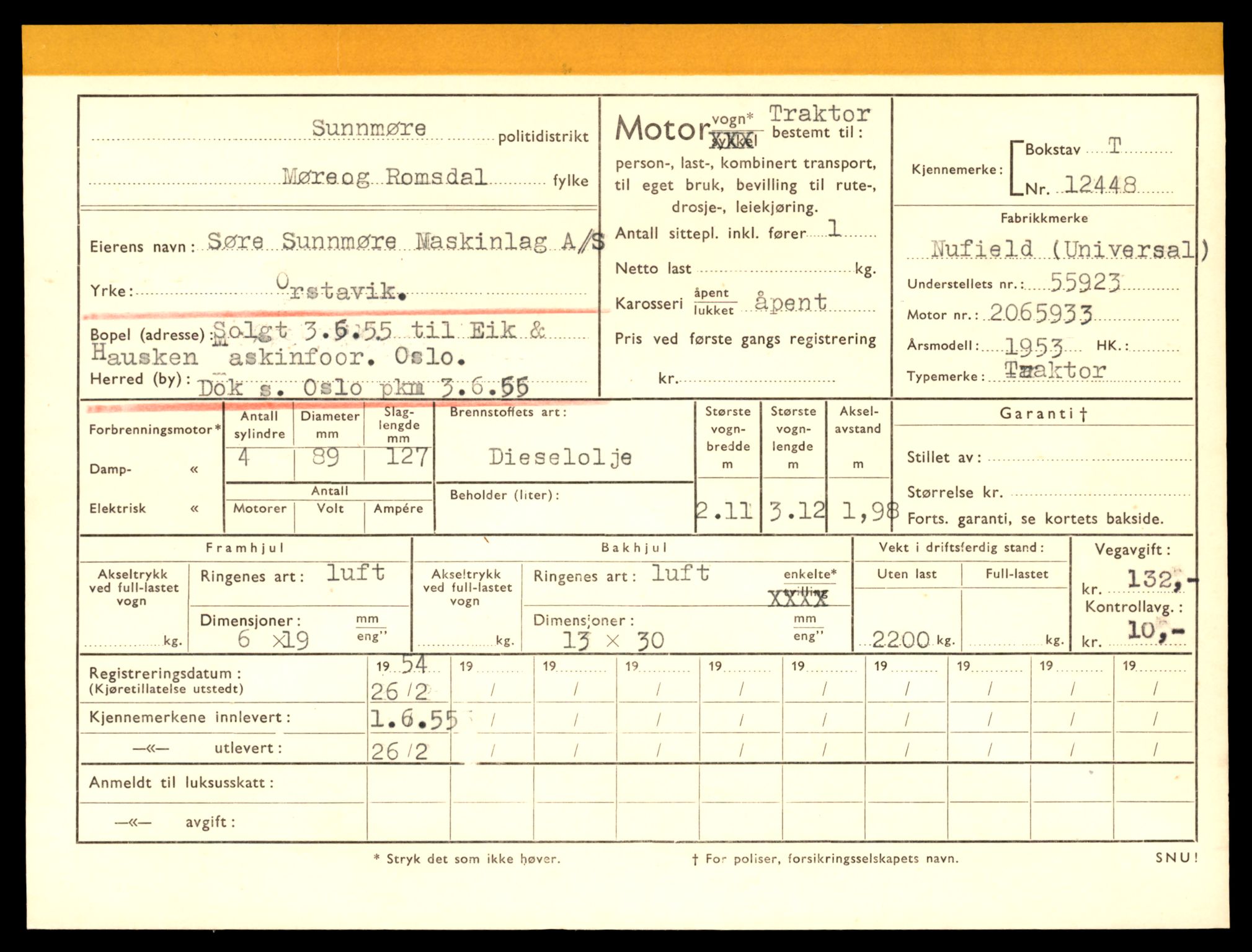 Møre og Romsdal vegkontor - Ålesund trafikkstasjon, AV/SAT-A-4099/F/Fe/L0033: Registreringskort for kjøretøy T 12151 - T 12474, 1927-1998, p. 3351