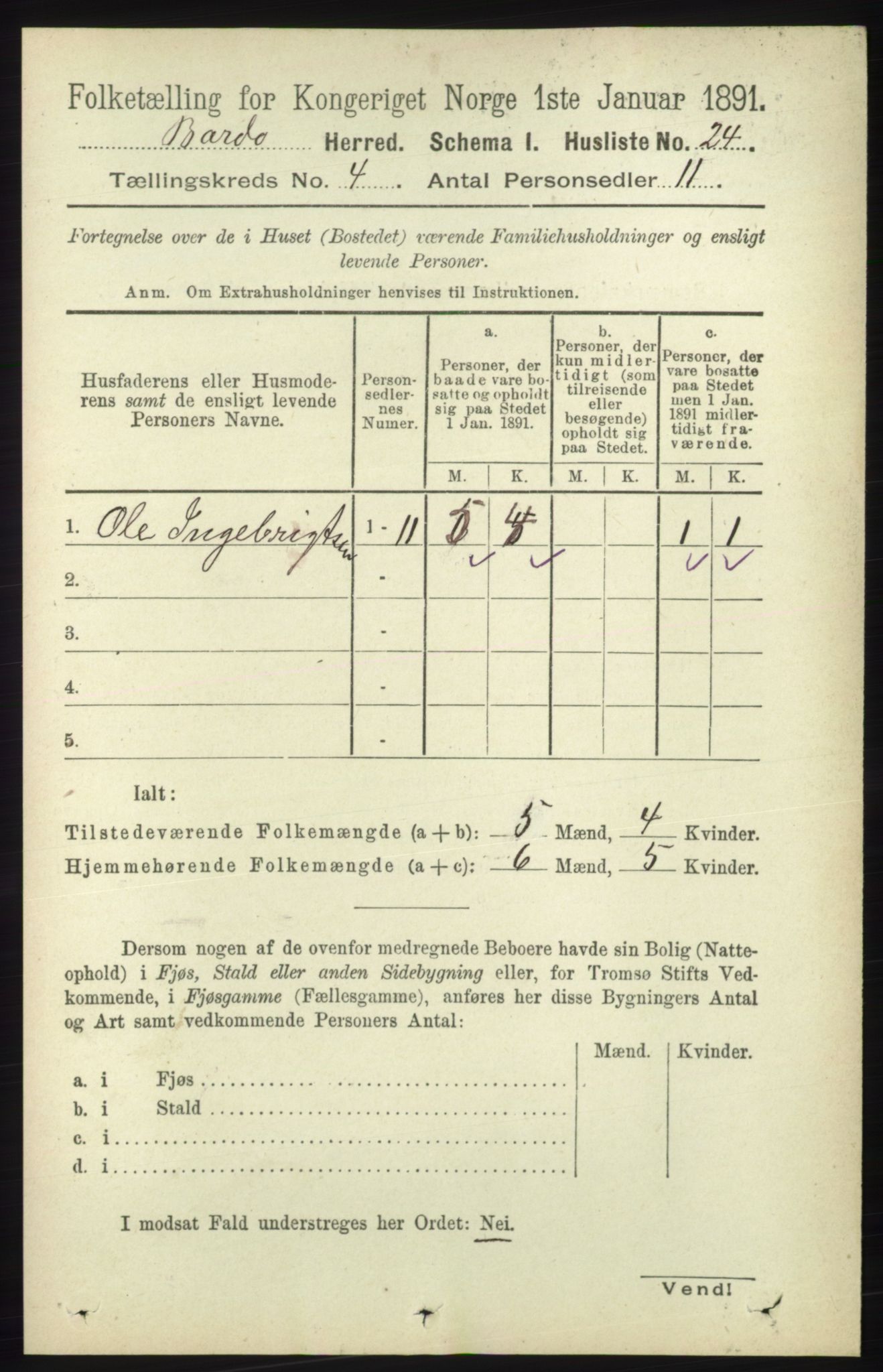 RA, 1891 census for 1922 Bardu, 1891, p. 1299
