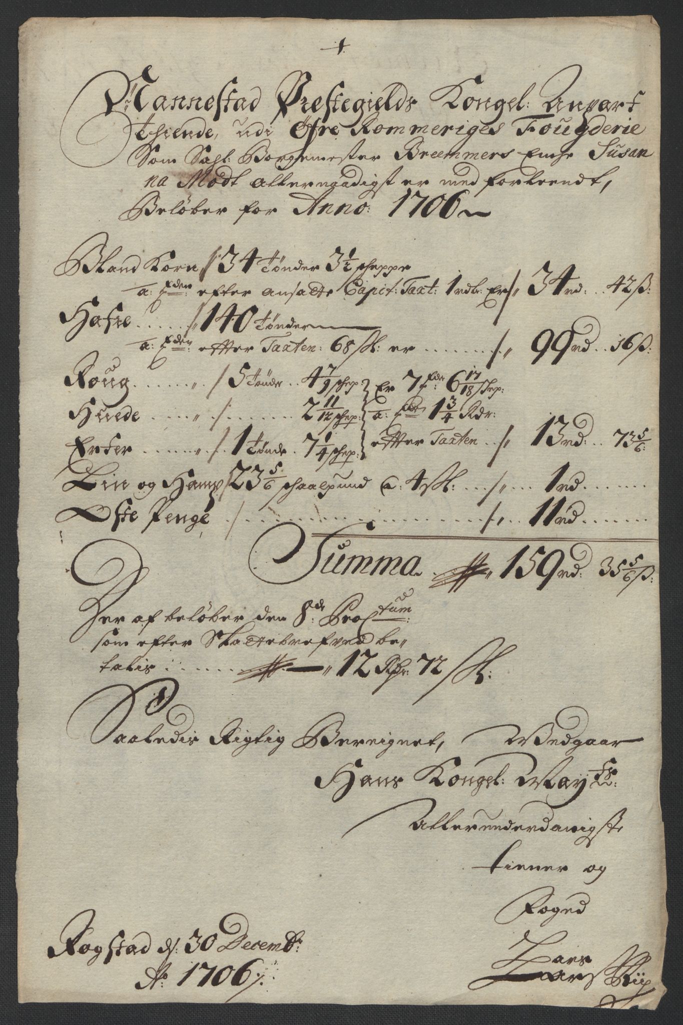 Rentekammeret inntil 1814, Reviderte regnskaper, Fogderegnskap, AV/RA-EA-4092/R12/L0718: Fogderegnskap Øvre Romerike, 1706-1707, p. 55