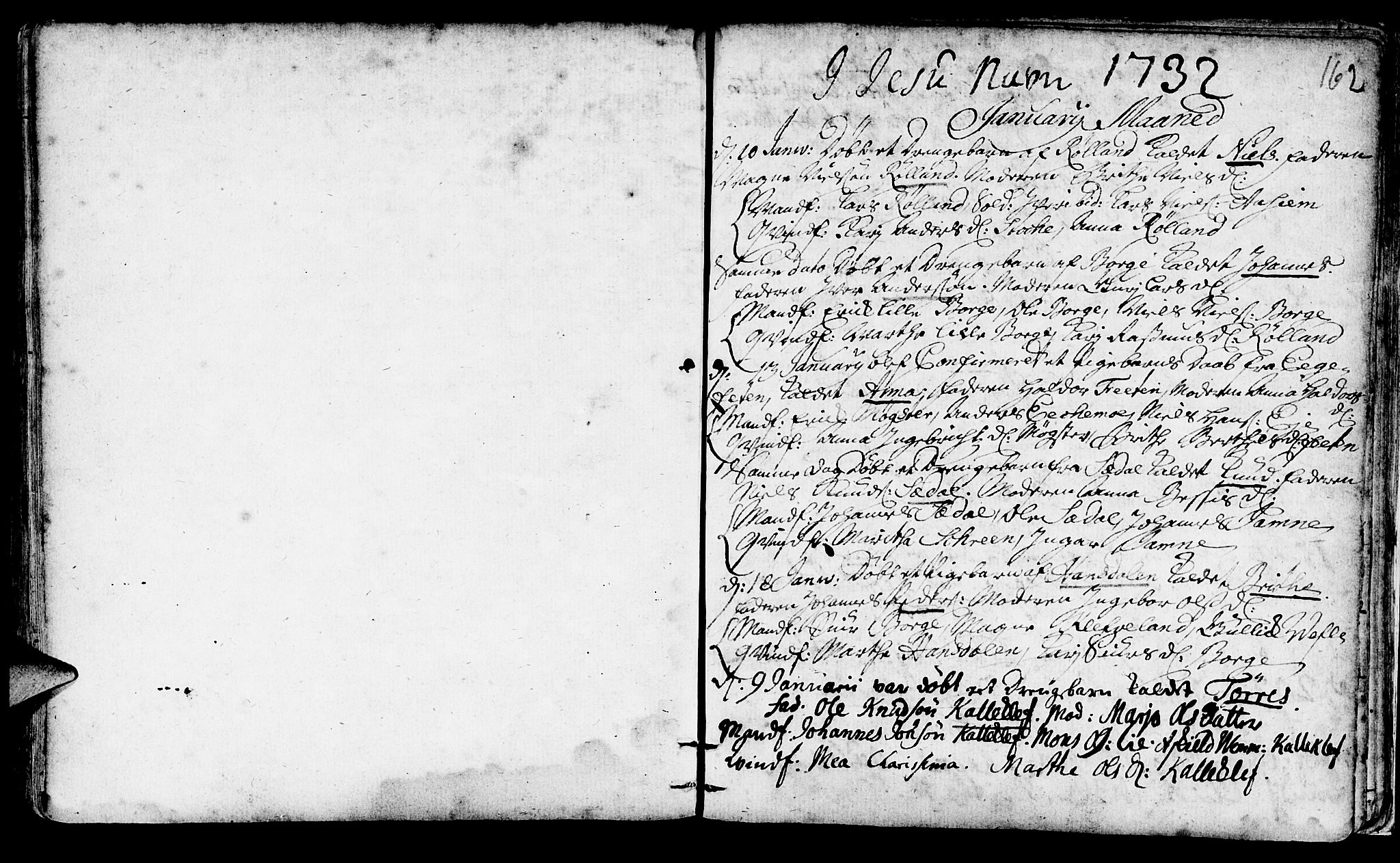 Haus sokneprestembete, SAB/A-75601/H/Haa: Parish register (official) no. A 4, 1723-1733, p. 162