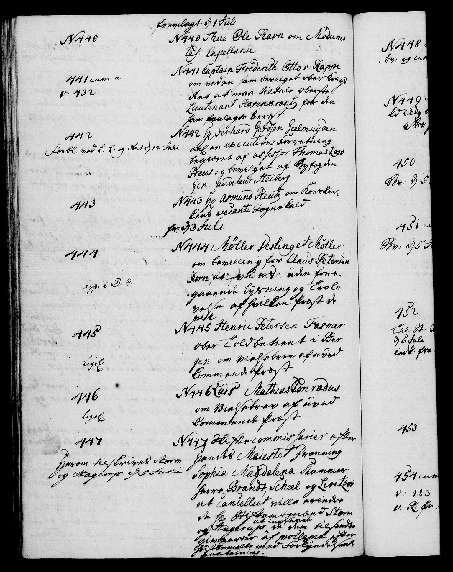 Danske Kanselli 1572-1799, AV/RA-EA-3023/I/Ia/L0001: 3. departements journal, 1771