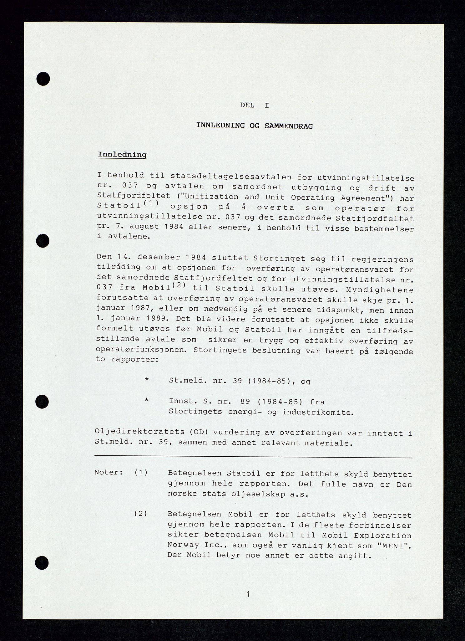 Pa 1339 - Statoil ASA, SAST/A-101656/0001/D/Dm/L0123: Rapporter, 1985-1988, p. 8