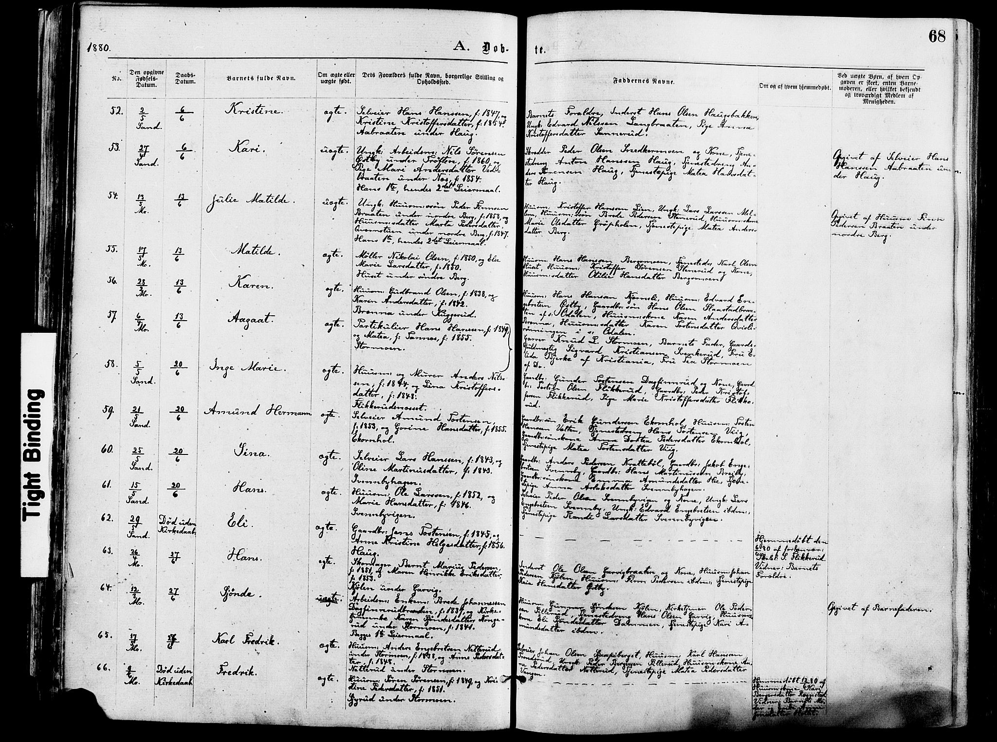 Nord-Odal prestekontor, AV/SAH-PREST-032/H/Ha/Haa/L0005: Parish register (official) no. 5, 1874-1885, p. 68