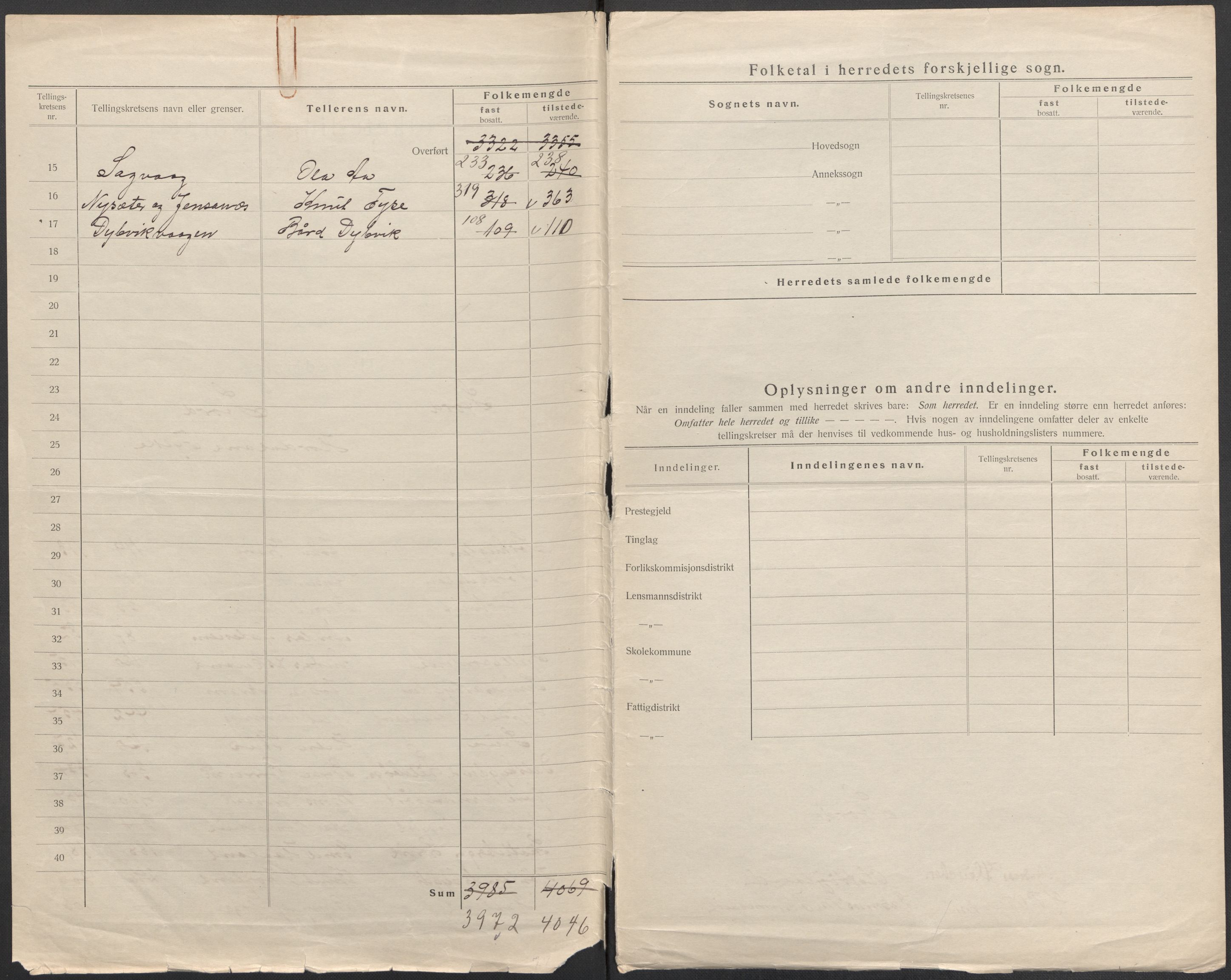 SAB, 1920 census for Stord, 1920, p. 3