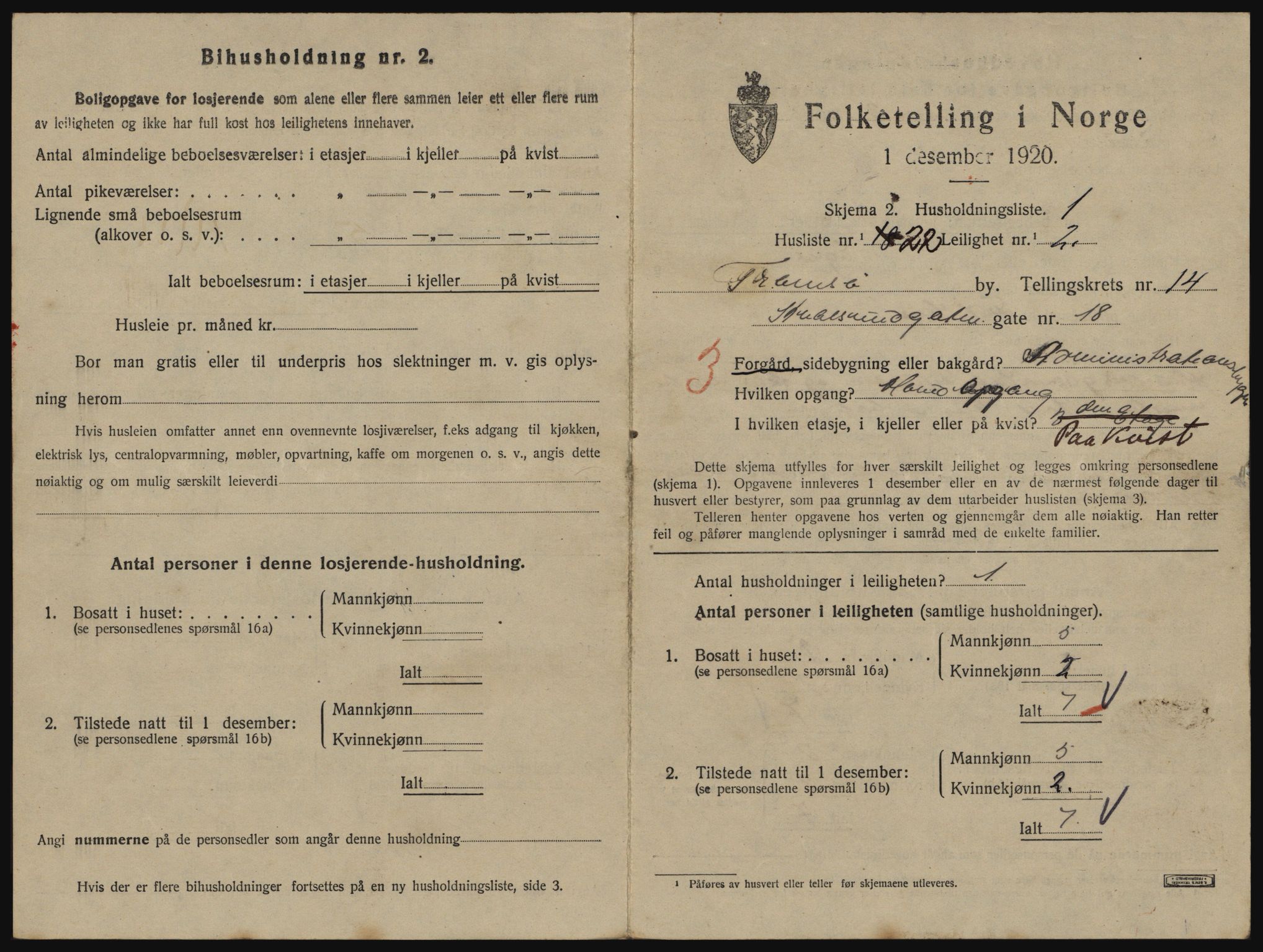 SATØ, 1920 census for Tromsø, 1920, p. 6625