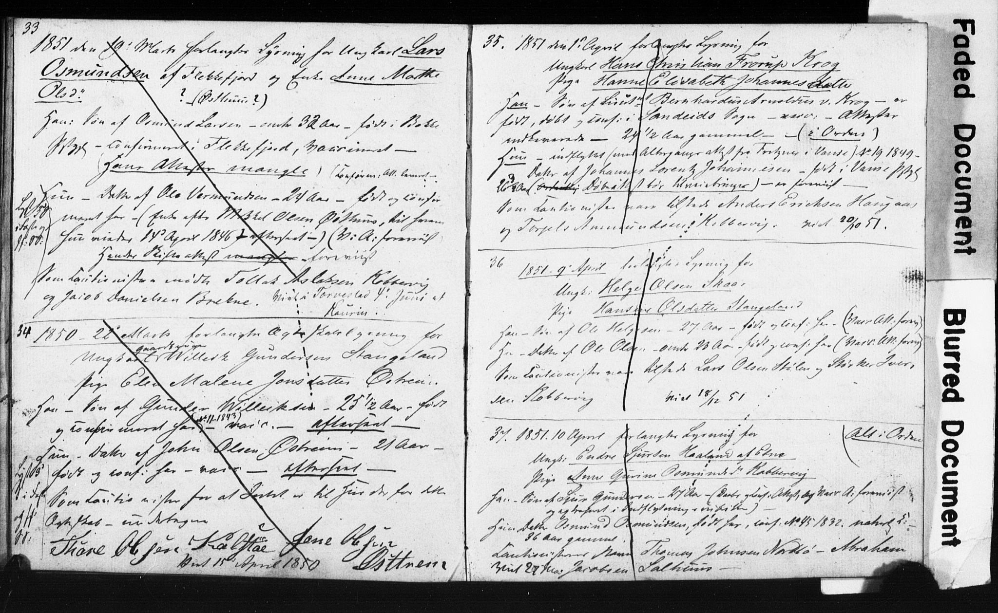 Avaldsnes sokneprestkontor, AV/SAST-A -101851/I/Ie/L0002: Banns register no. IX 2, 1850-1854