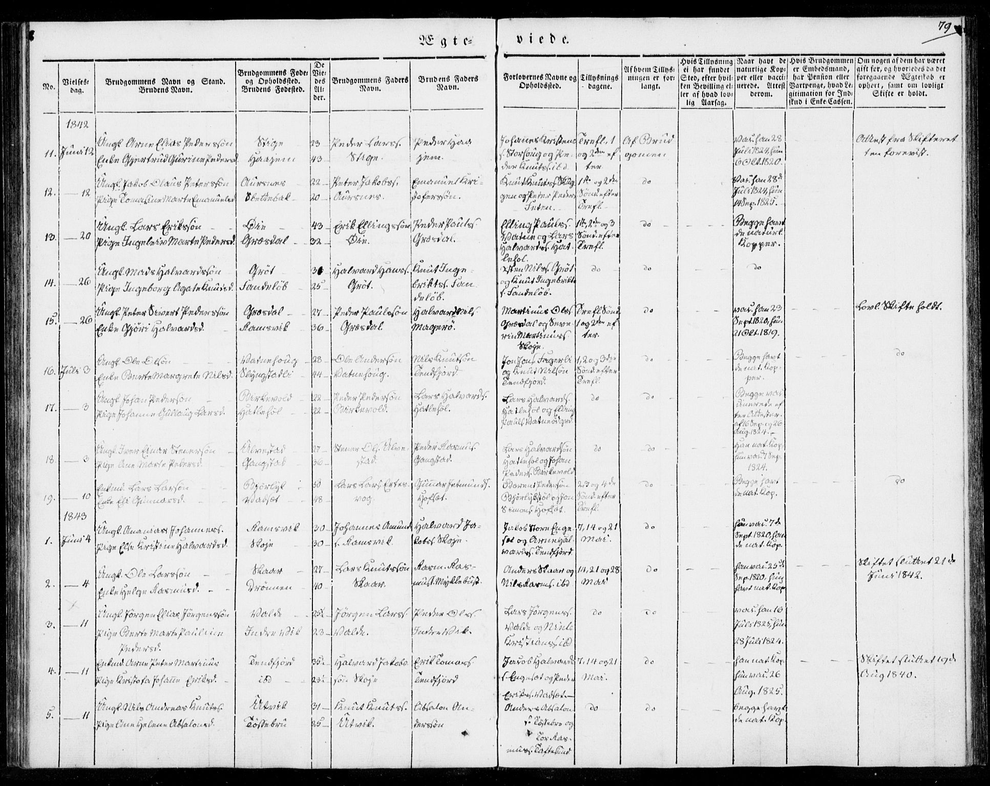 Ministerialprotokoller, klokkerbøker og fødselsregistre - Møre og Romsdal, AV/SAT-A-1454/524/L0352: Parish register (official) no. 524A04, 1838-1847, p. 79