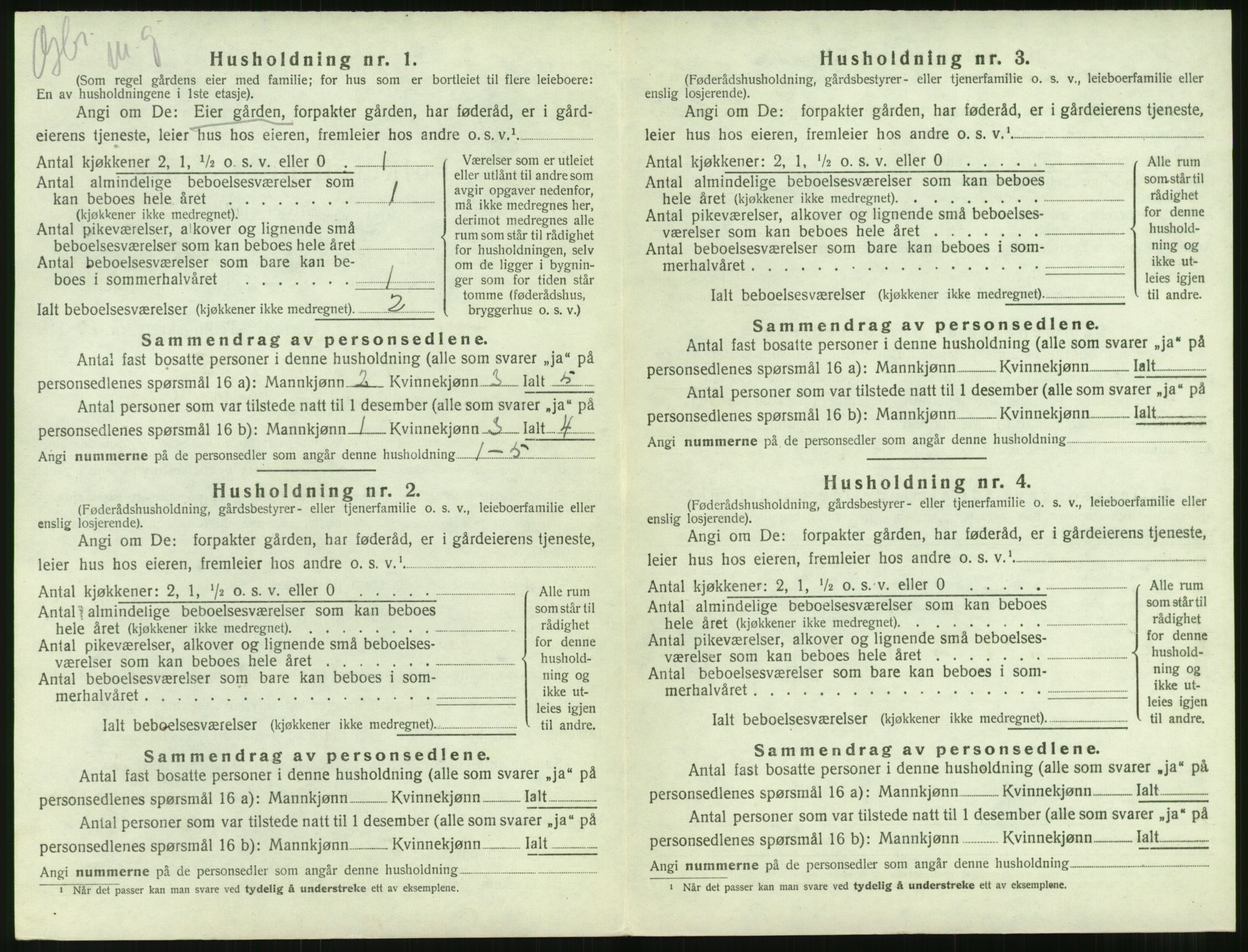 SAT, 1920 census for Borgund, 1920, p. 1489