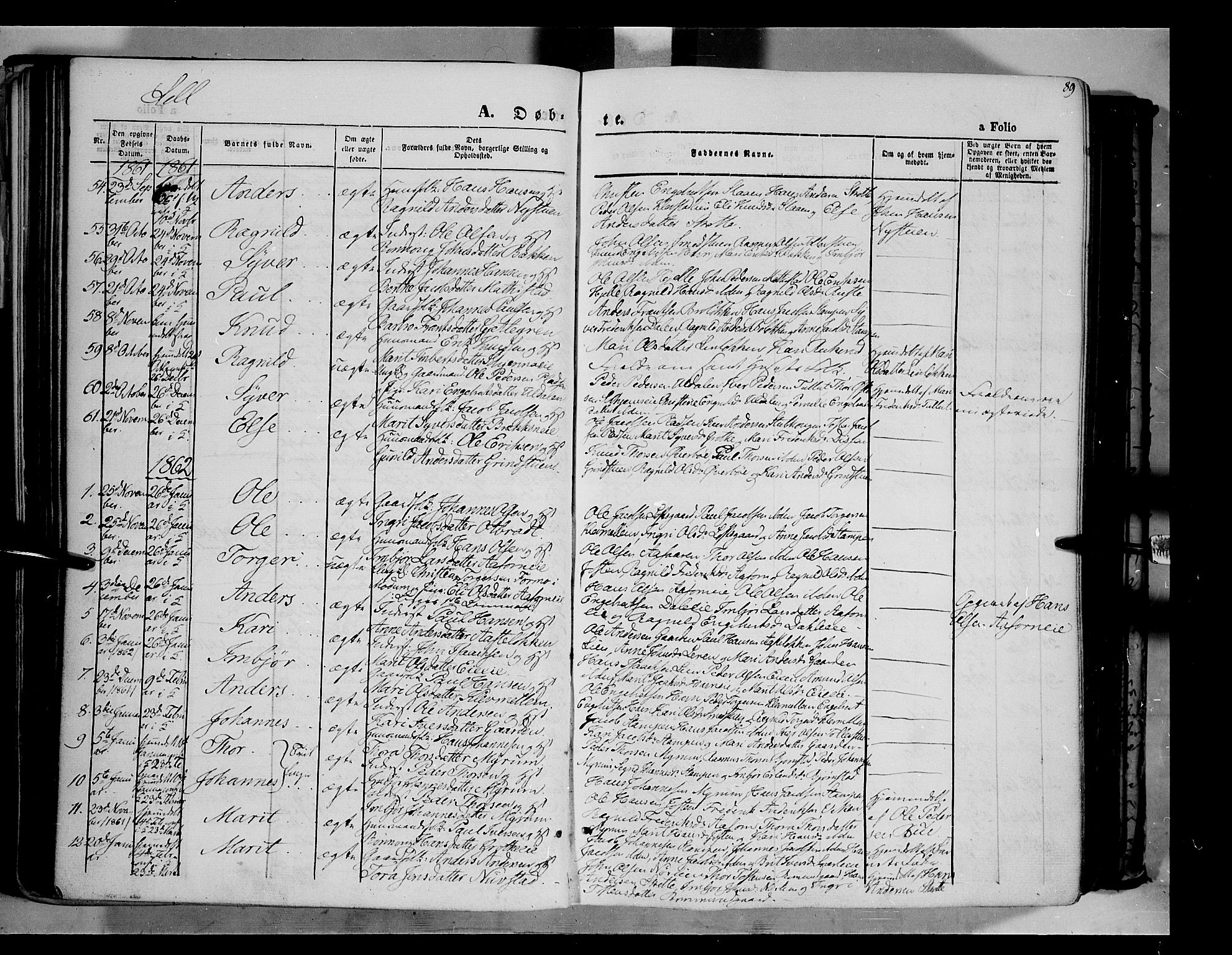 Vågå prestekontor, SAH/PREST-076/H/Ha/Haa/L0006: Parish register (official) no. 6 /3, 1857-1872, p. 89