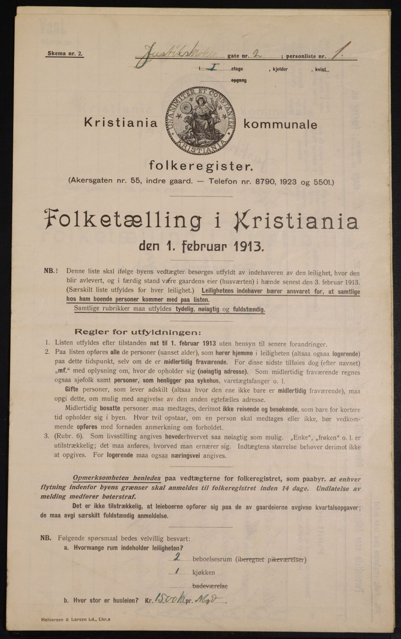 OBA, Municipal Census 1913 for Kristiania, 1913, p. 47439