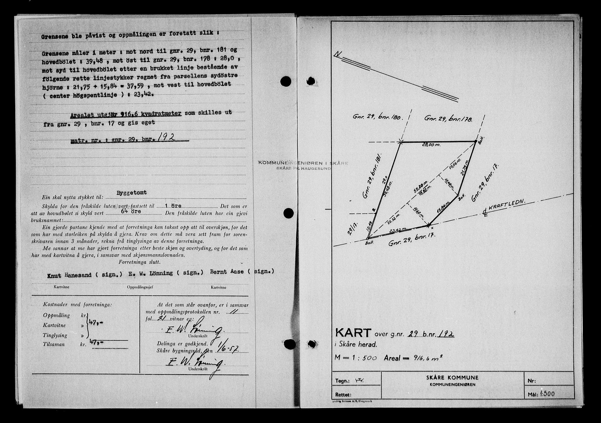 Karmsund sorenskriveri, SAST/A-100311/01/II/IIB/L0125: Mortgage book no. 105A, 1957-1957, Diary no: : 1781/1957