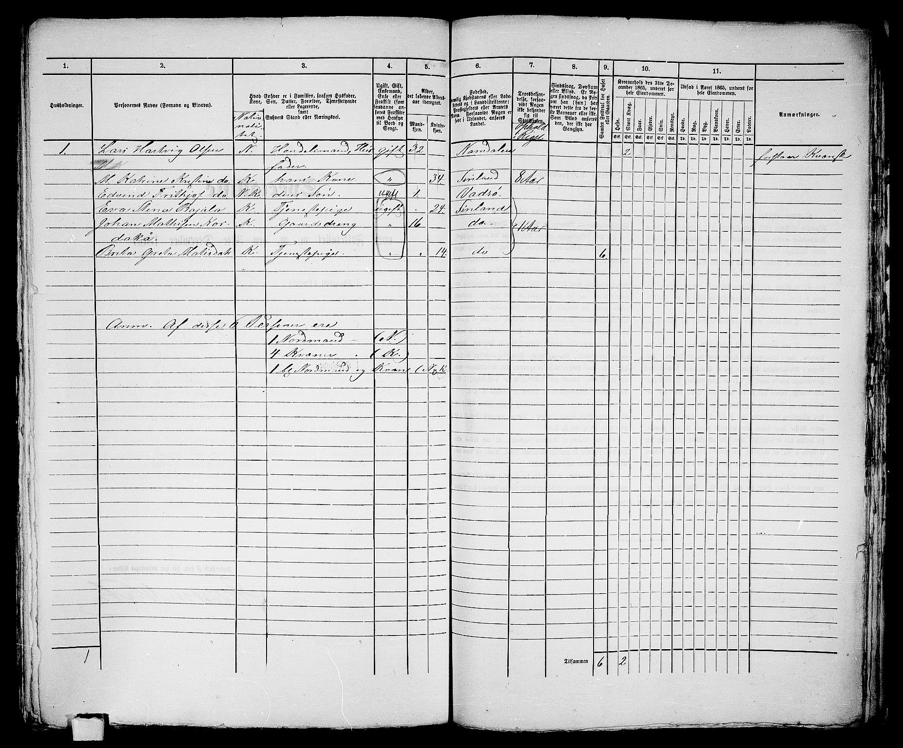 RA, 1865 census for Vadsø/Vadsø, 1865, p. 293