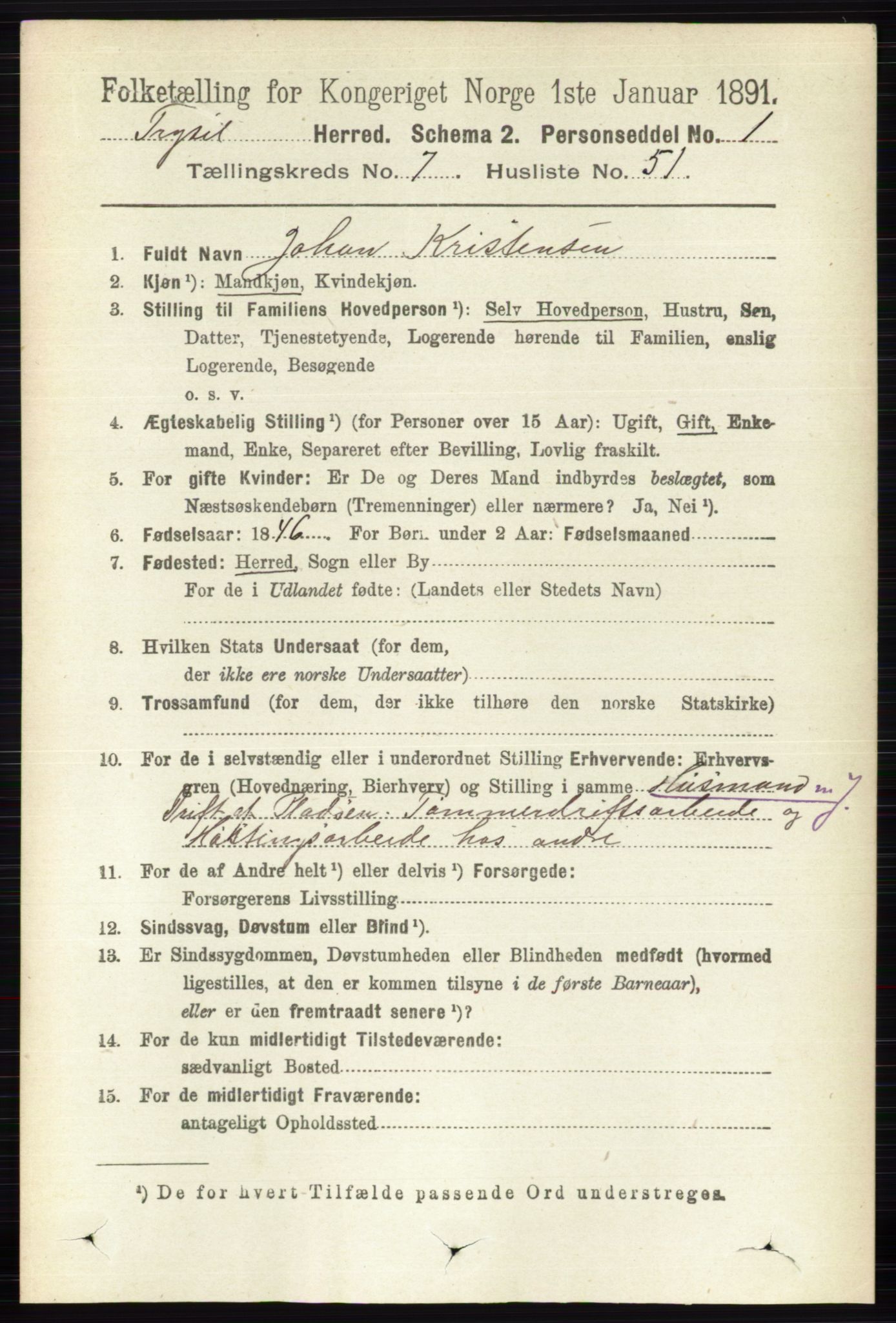 RA, 1891 census for 0428 Trysil, 1891, p. 3462