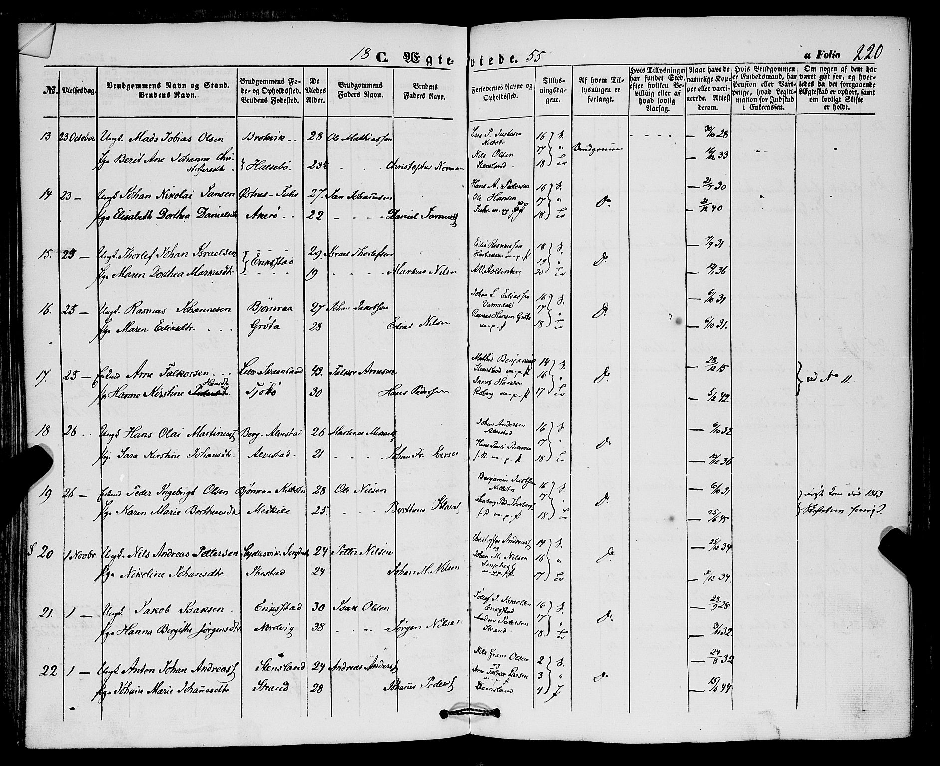 Trondenes sokneprestkontor, AV/SATØ-S-1319/H/Ha/L0011kirke: Parish register (official) no. 11, 1853-1862, p. 220