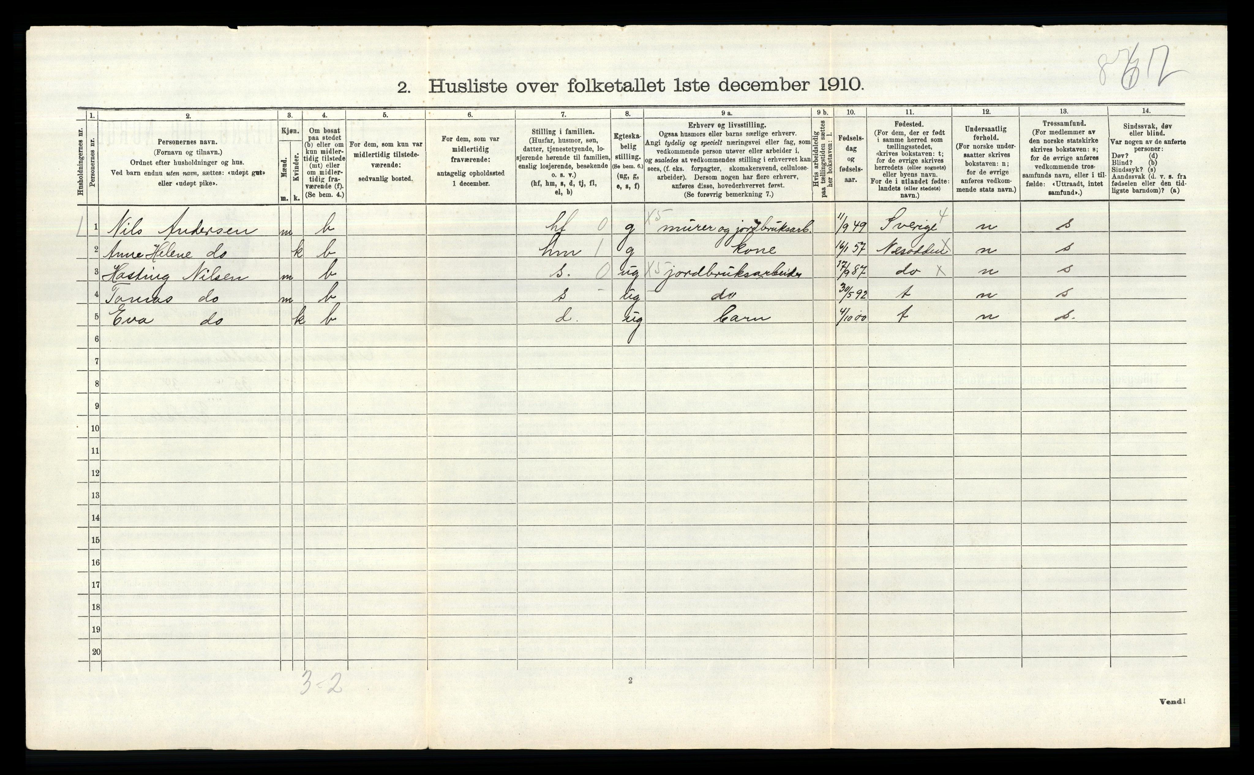 RA, 1910 census for Nesodden, 1910, p. 785