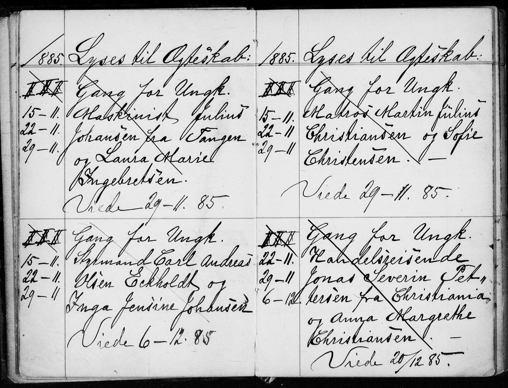 Strømsø kirkebøker, AV/SAKO-A-246/H/Ha/L0007: Banns register no. 7, 1884-1896