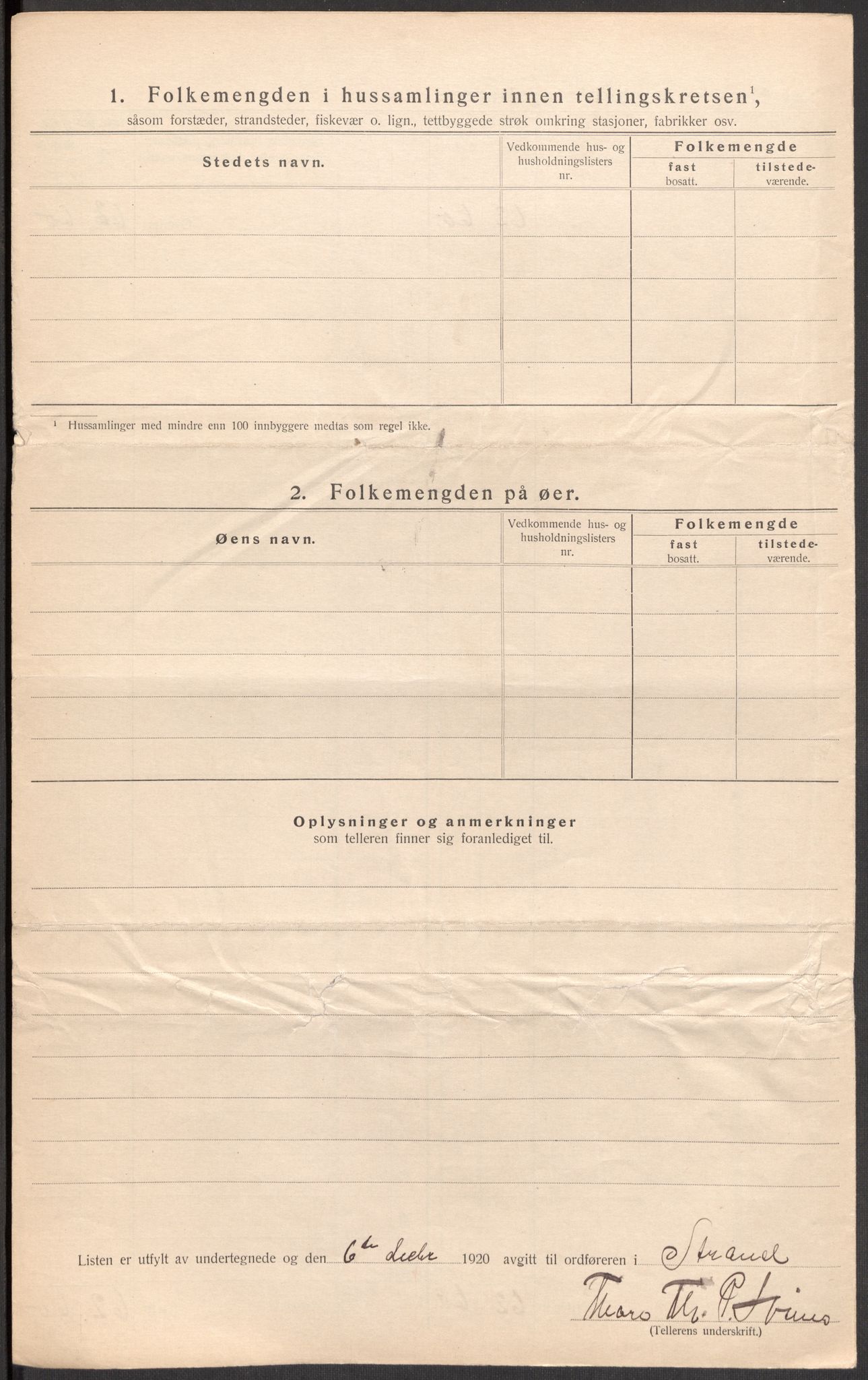 SAST, 1920 census for Strand, 1920, p. 41