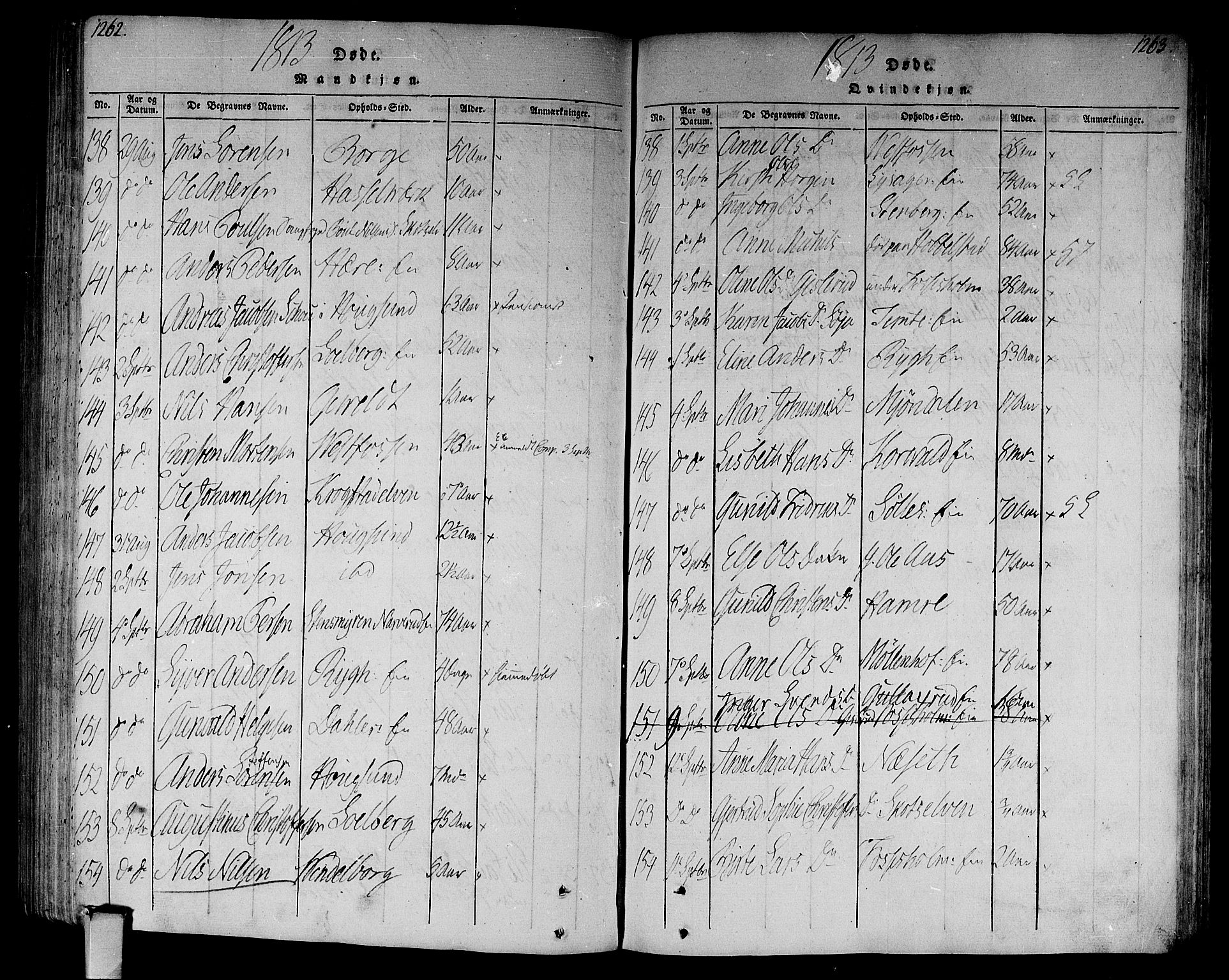 Eiker kirkebøker, AV/SAKO-A-4/F/Fa/L0010: Parish register (official) no. I 10, 1806-1815, p. 1262-1263