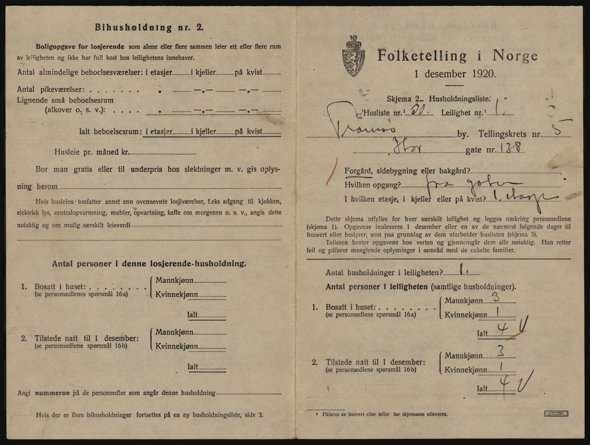 SATØ, 1920 census for Tromsø, 1920, p. 3925