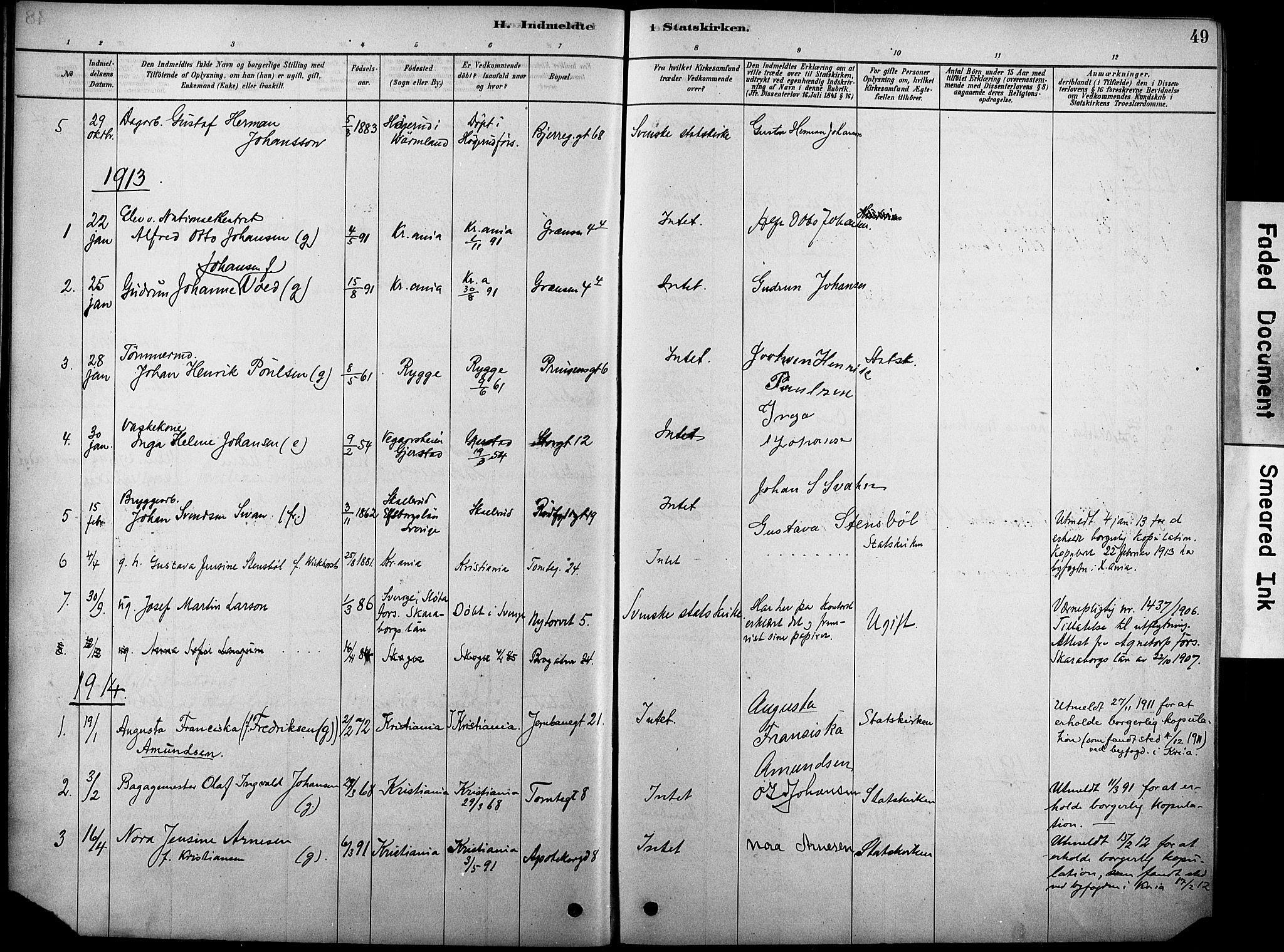 Oslo domkirke Kirkebøker, SAO/A-10752/F/Fa/L0038: Parish register (official) no. 38, 1878-1921, p. 49