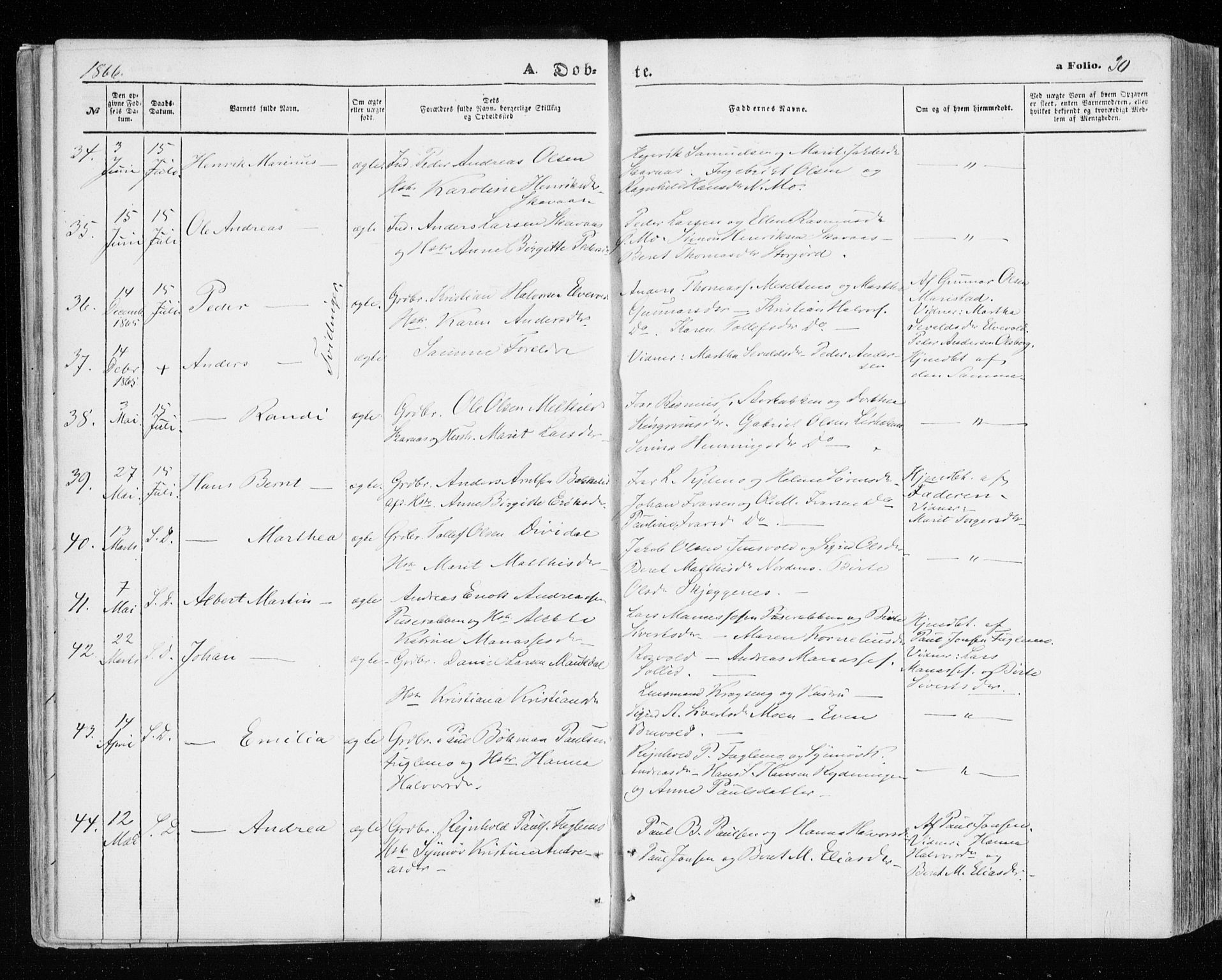 Målselv sokneprestembete, SATØ/S-1311/G/Ga/Gaa/L0004kirke: Parish register (official) no. 4, 1863-1872, p. 30