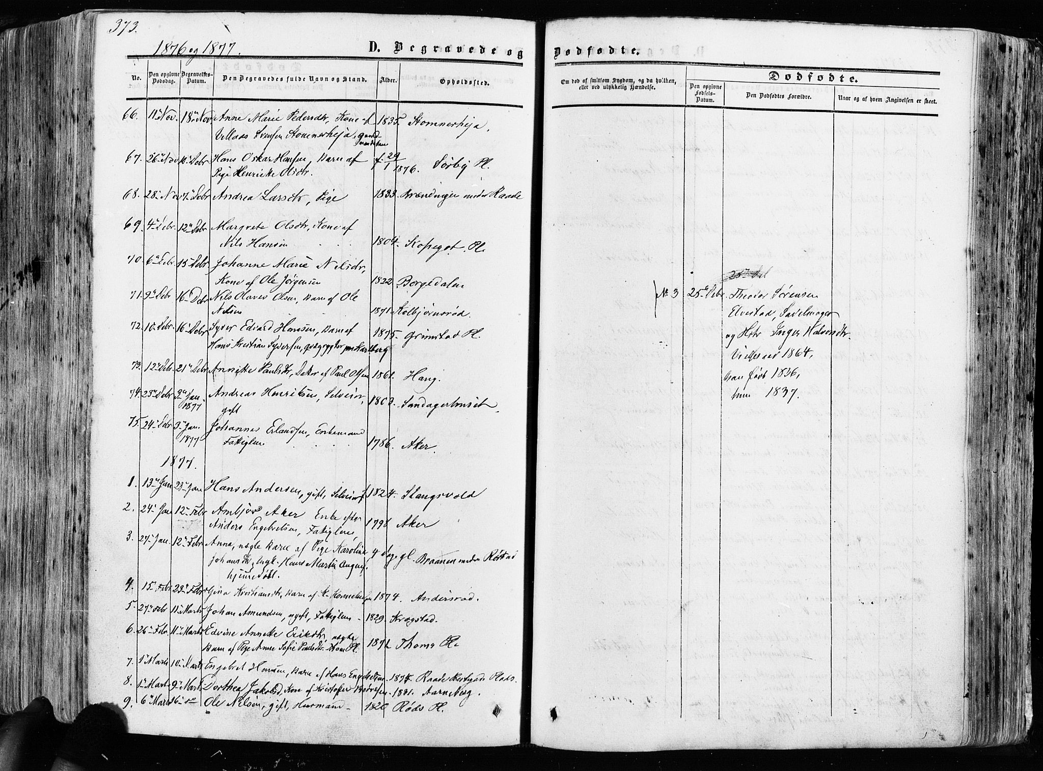 Råde prestekontor kirkebøker, AV/SAO-A-2009/F/Fa/L0006: Parish register (official) no. 6, 1854-1877, p. 373