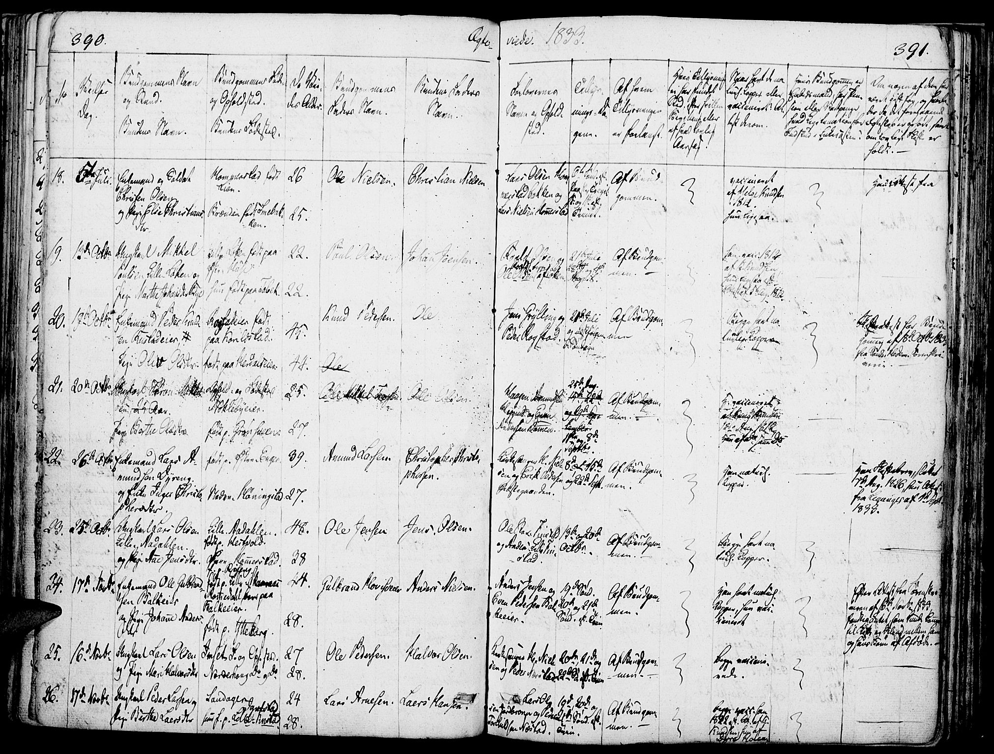 Løten prestekontor, SAH/PREST-022/K/Ka/L0006: Parish register (official) no. 6, 1832-1849, p. 390-391