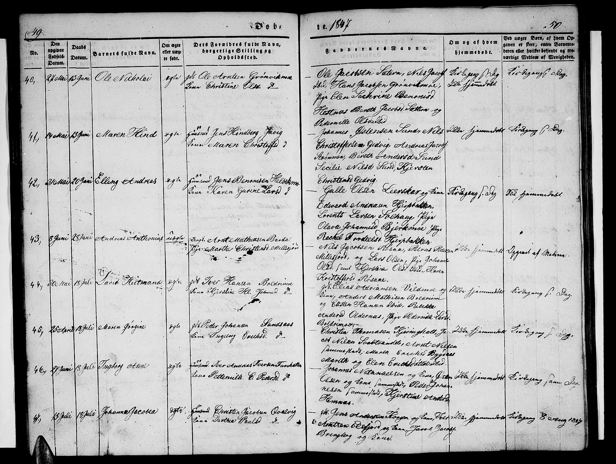 Ministerialprotokoller, klokkerbøker og fødselsregistre - Nordland, AV/SAT-A-1459/825/L0364: Parish register (copy) no. 825C01, 1841-1863, p. 49-50