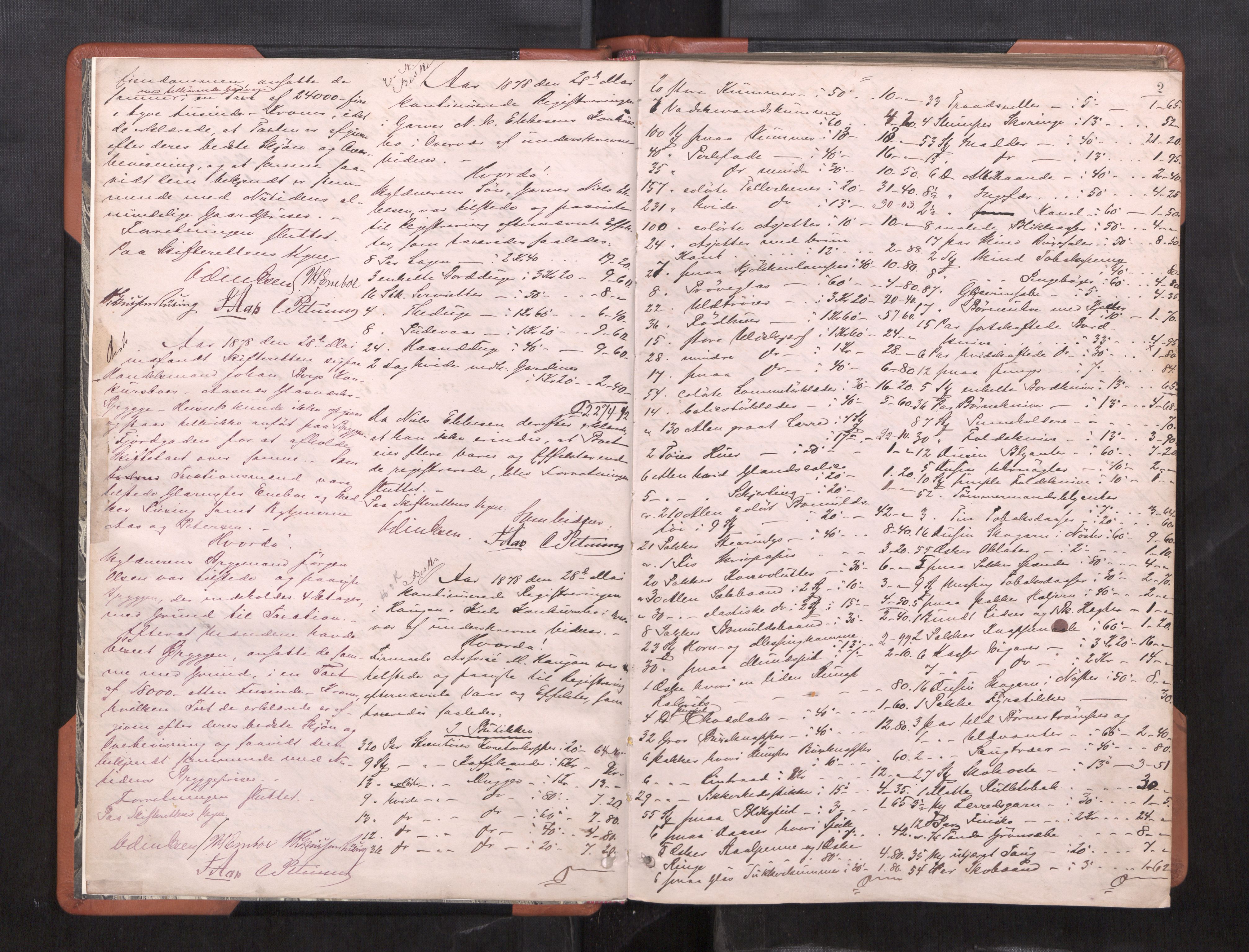 Trondheim byfogd, AV/SAT-A-0003/1/3/3C/L0009: Skifteregistreringsprotokoll (u/ register), 1878-1885, p. 2