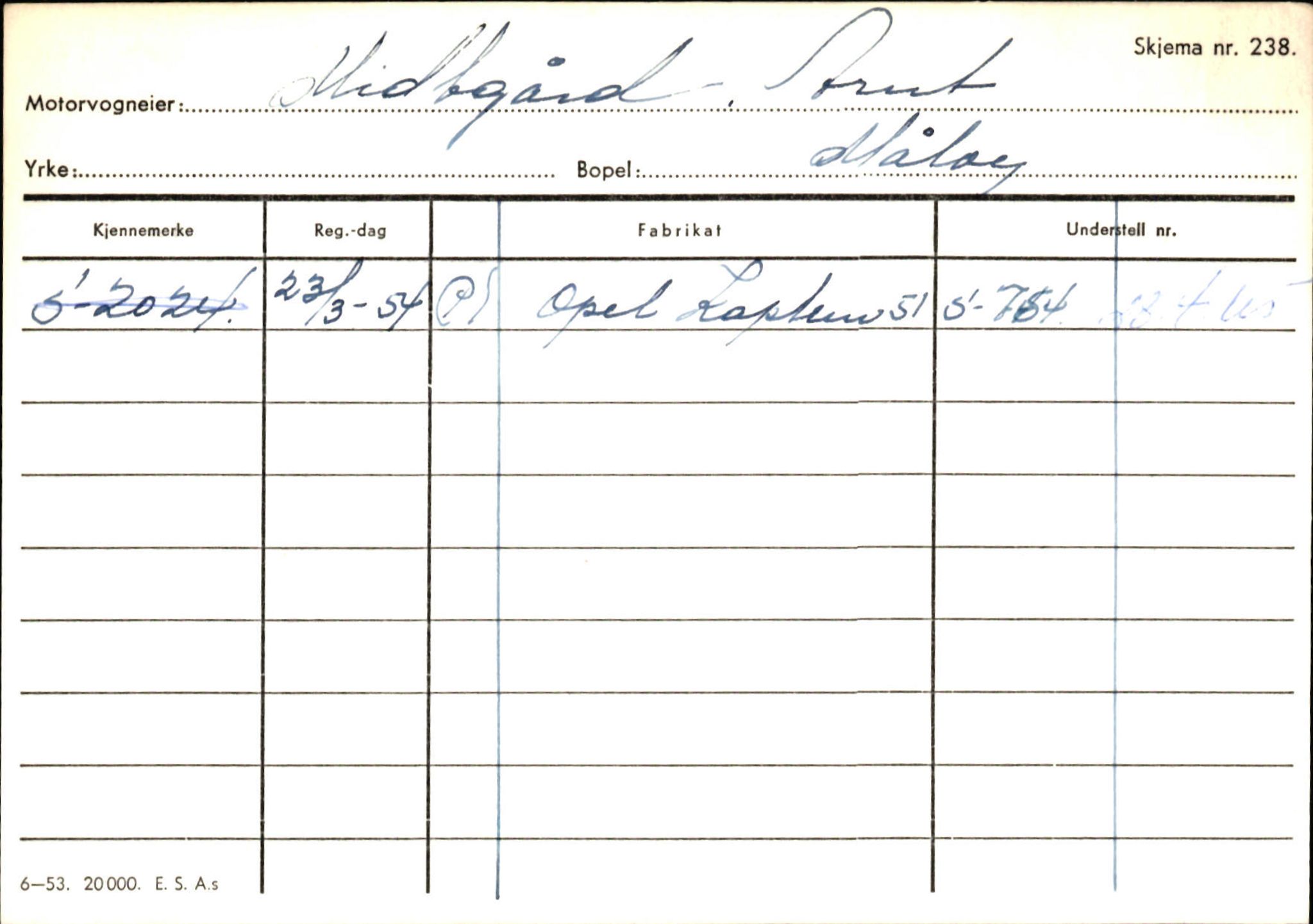 Statens vegvesen, Sogn og Fjordane vegkontor, SAB/A-5301/4/F/L0144: Registerkort Vågsøy A-R, 1945-1975, p. 1776