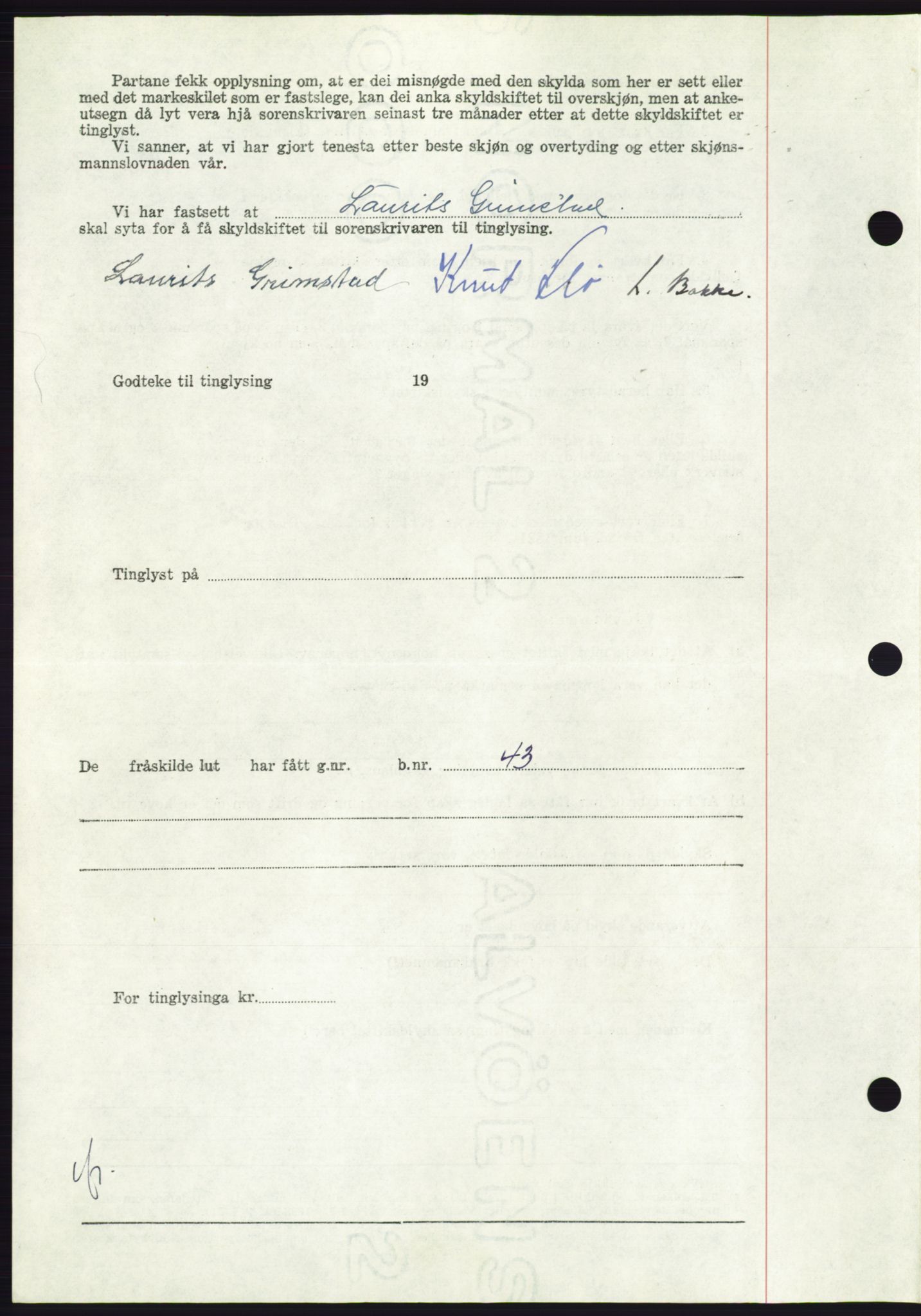 Søre Sunnmøre sorenskriveri, AV/SAT-A-4122/1/2/2C/L0101: Mortgage book no. 27A, 1955-1955, Diary no: : 2160/1955